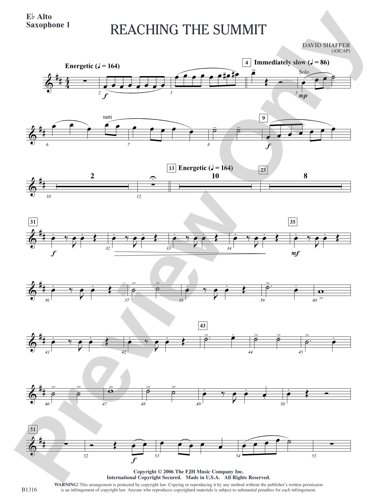 Reaching the Summit: E-flat Alto Saxophone 1