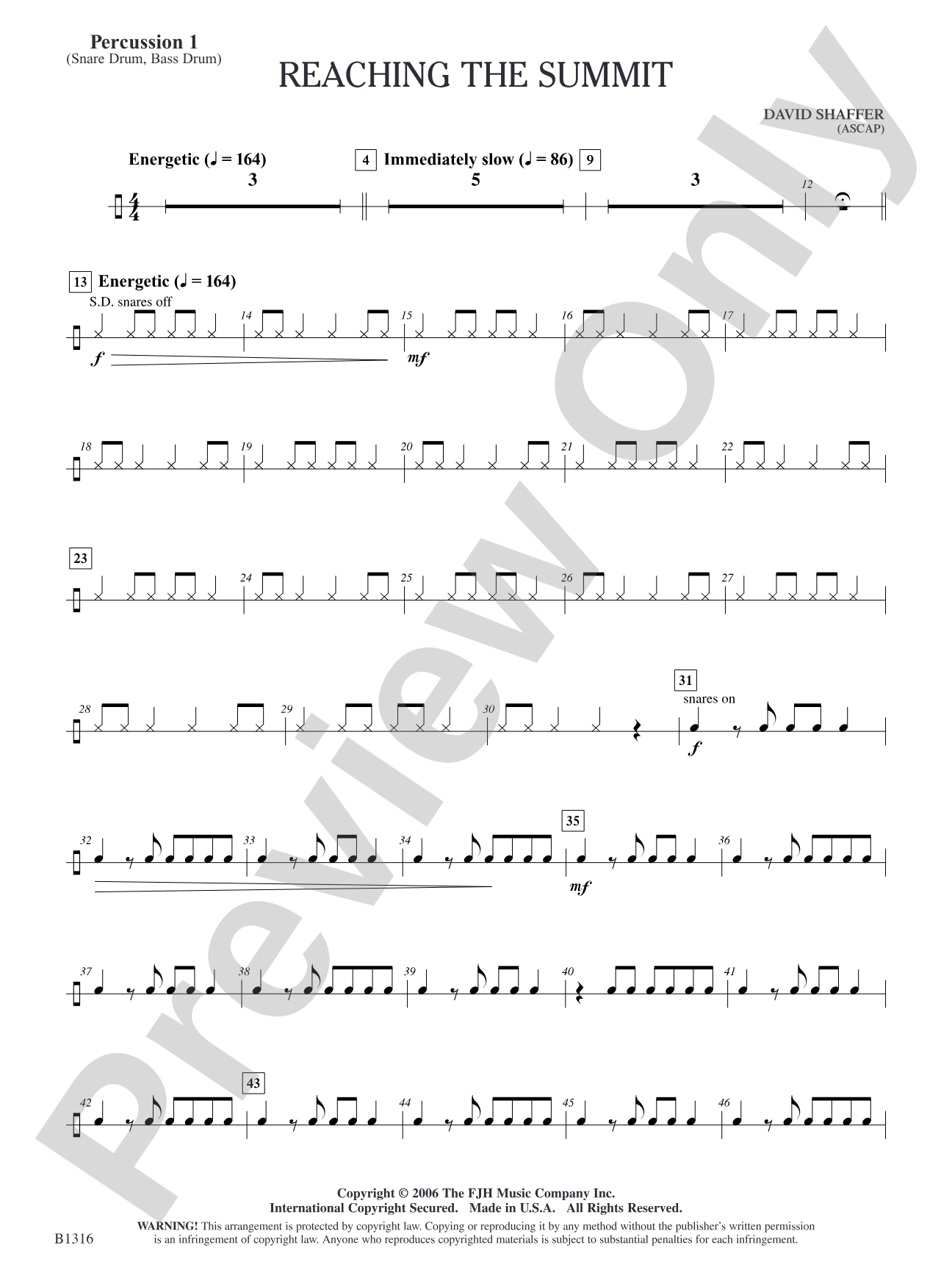 Reaching the Summit: Percussion 1