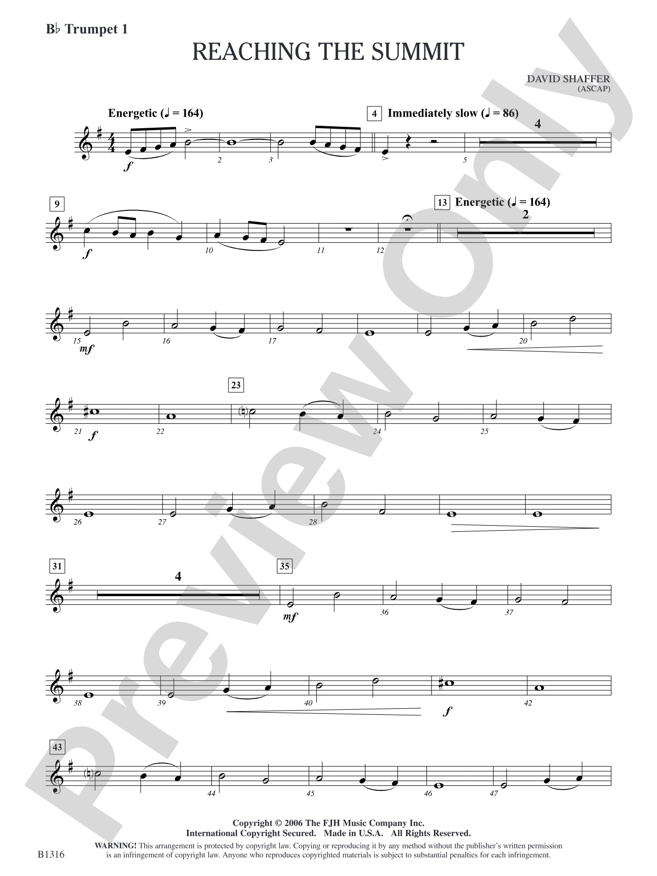 Reaching the Summit: B-flat Trumpet 1