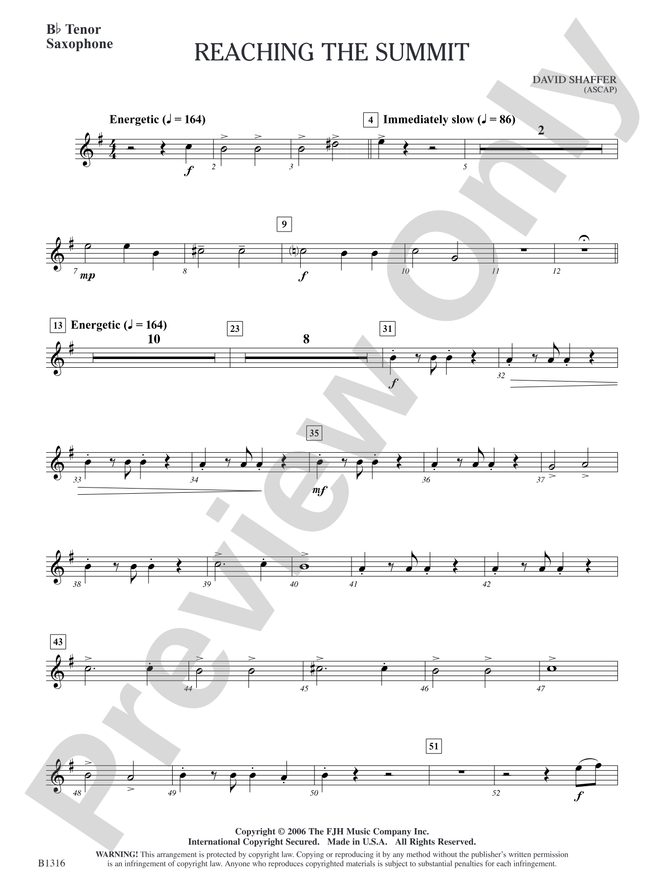 Reaching the Summit: B-flat Tenor Saxophone