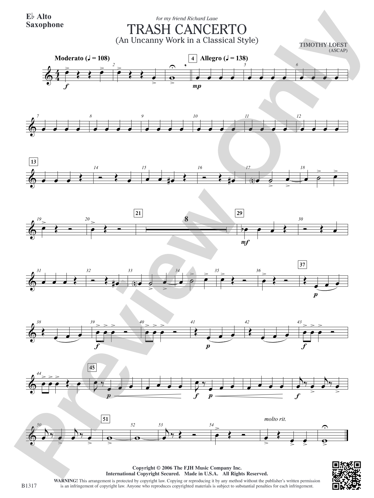Trash Cancerto (An Uncanny Work in a Classical Style): E-flat Alto Saxophone