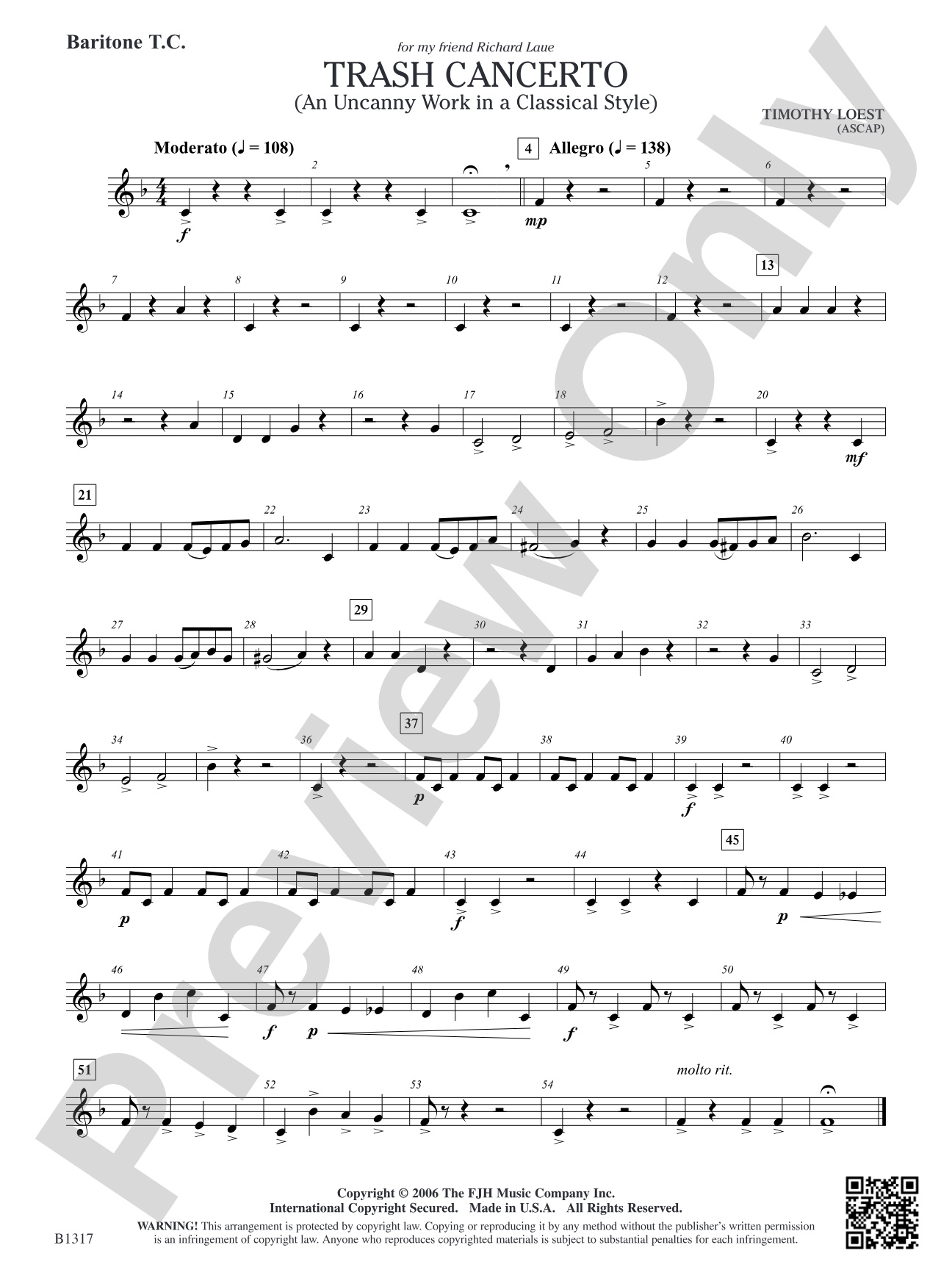 Trash Cancerto (An Uncanny Work in a Classical Style): Baritone T.C.