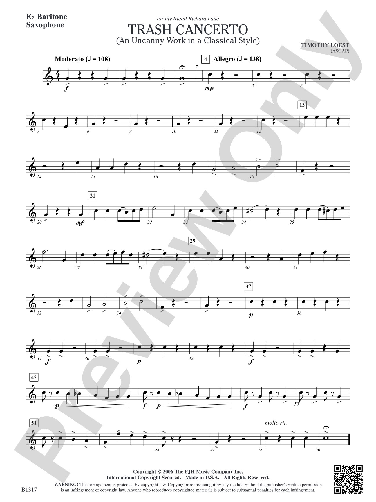 Trash Cancerto (An Uncanny Work in a Classical Style): E-flat Baritone Saxophone