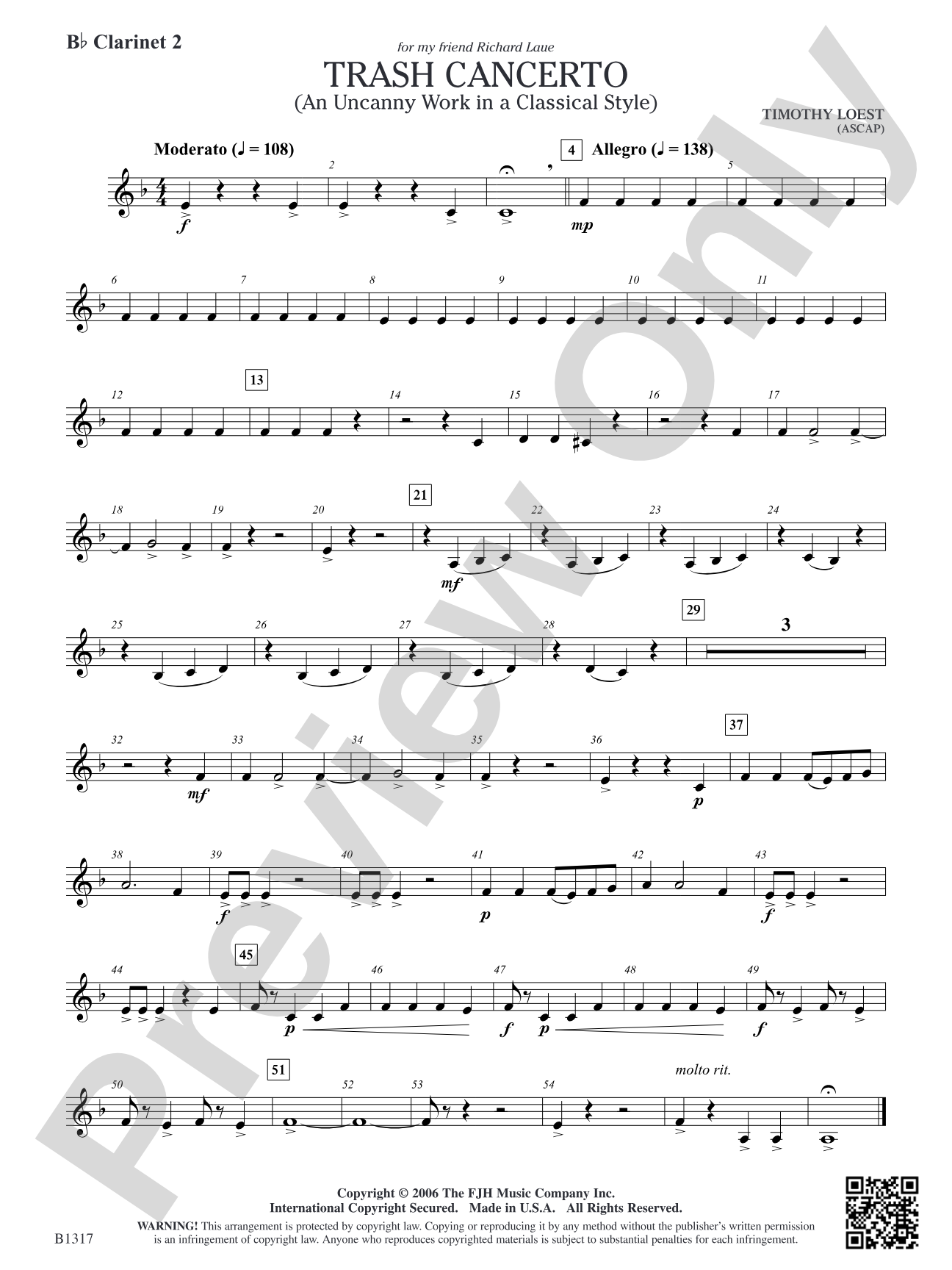 Trash Cancerto (An Uncanny Work in a Classical Style): B-flat Clarinet 2