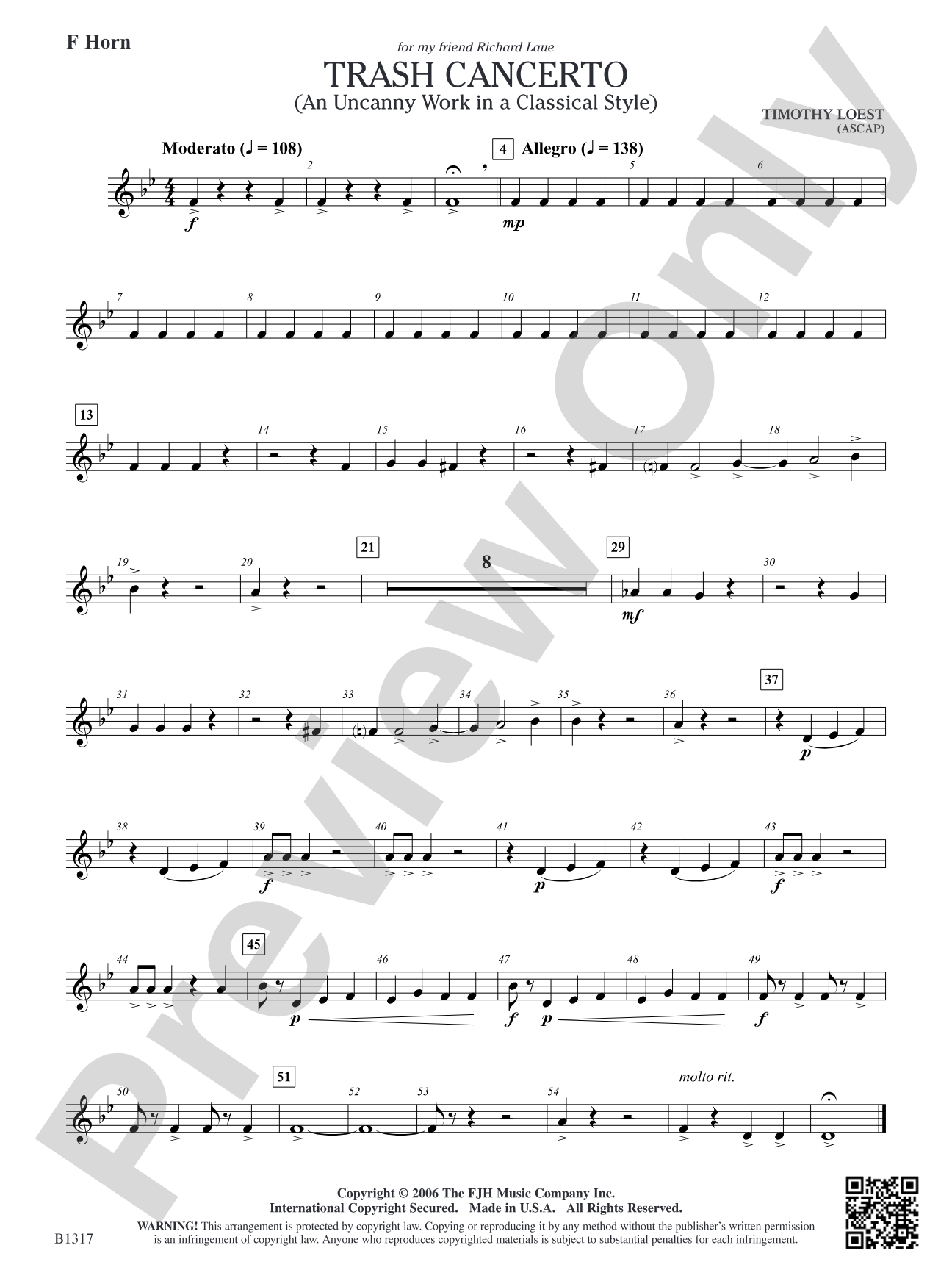 Trash Cancerto (An Uncanny Work in a Classical Style): F Horn