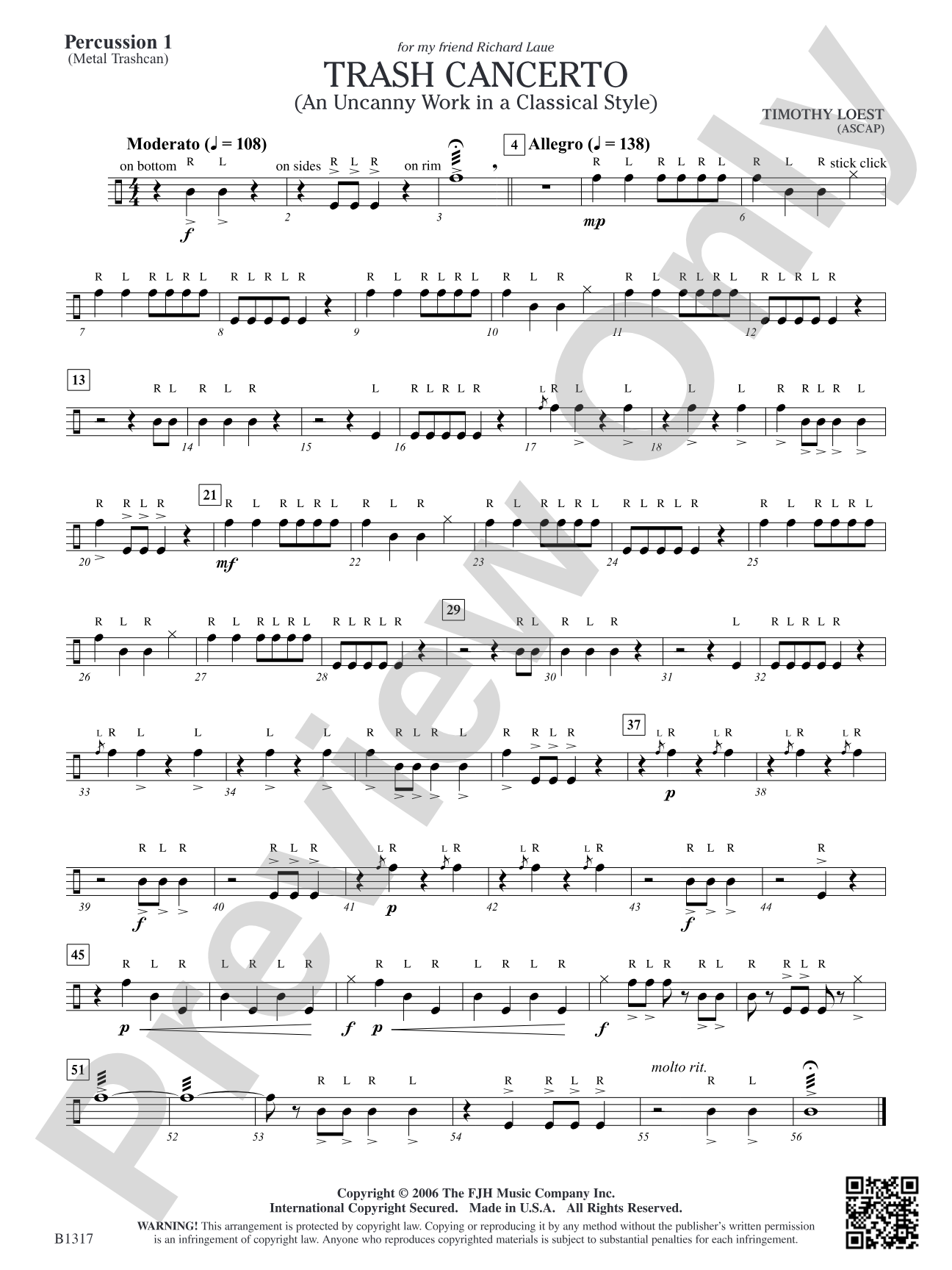 Trash Cancerto (An Uncanny Work in a Classical Style): Percussion 1