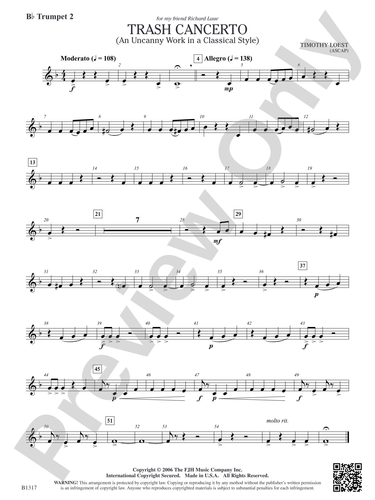 Trash Cancerto (An Uncanny Work in a Classical Style): B-flat Trumpet 2