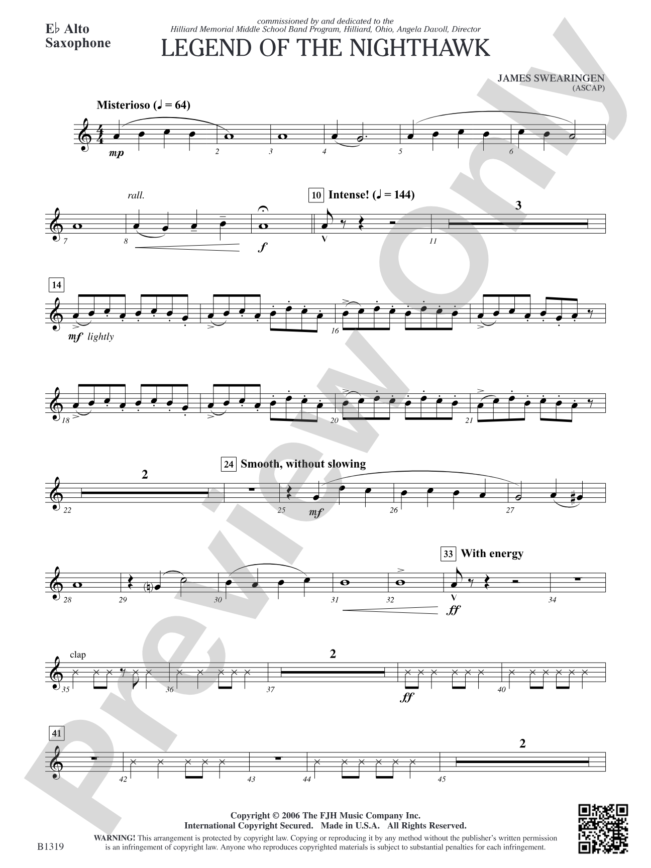 Legend of the Nighthawk: E-flat Alto Saxophone