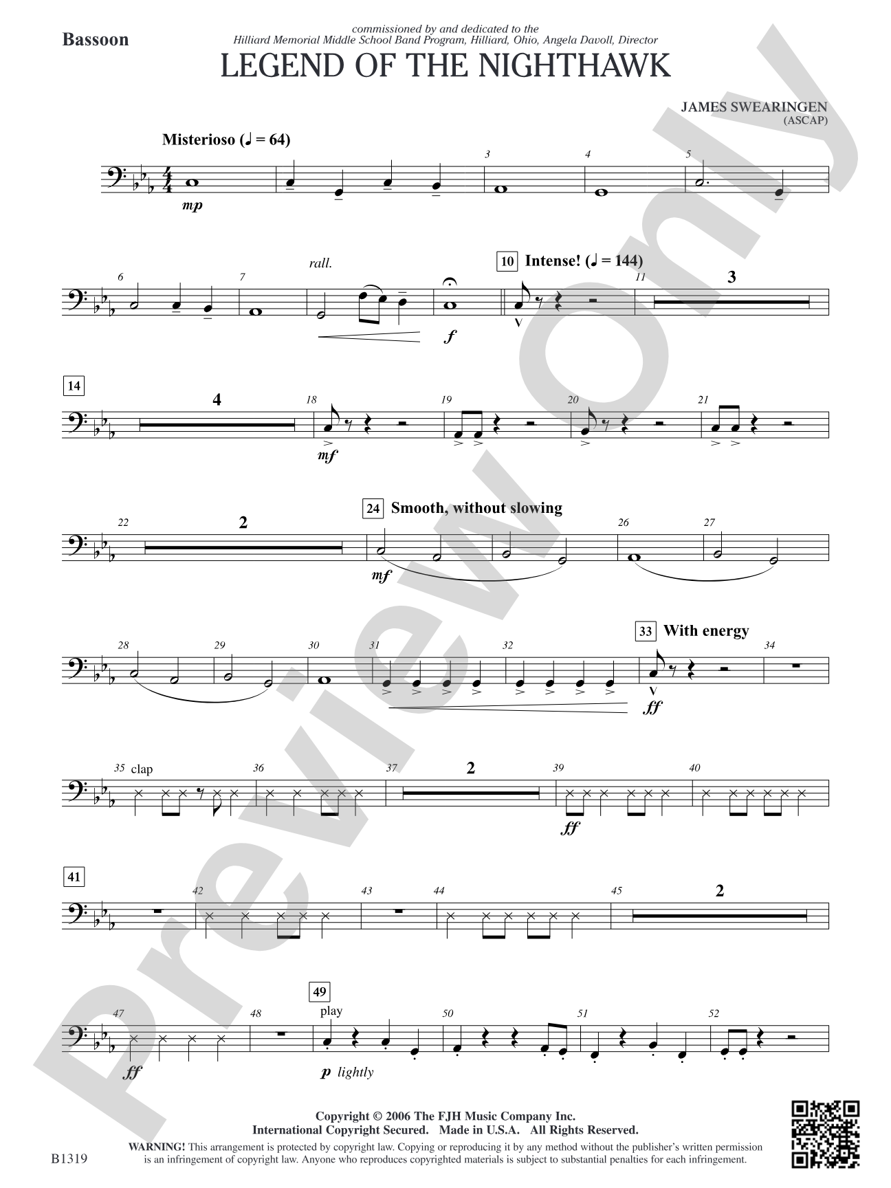 Legend of the Nighthawk: Bassoon