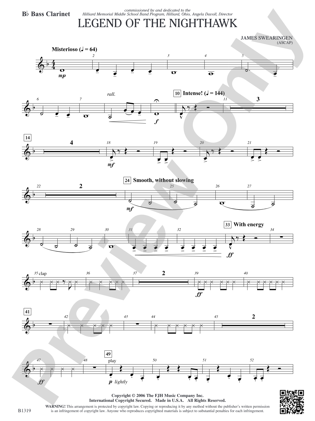 Legend of the Nighthawk: B-flat Bass Clarinet