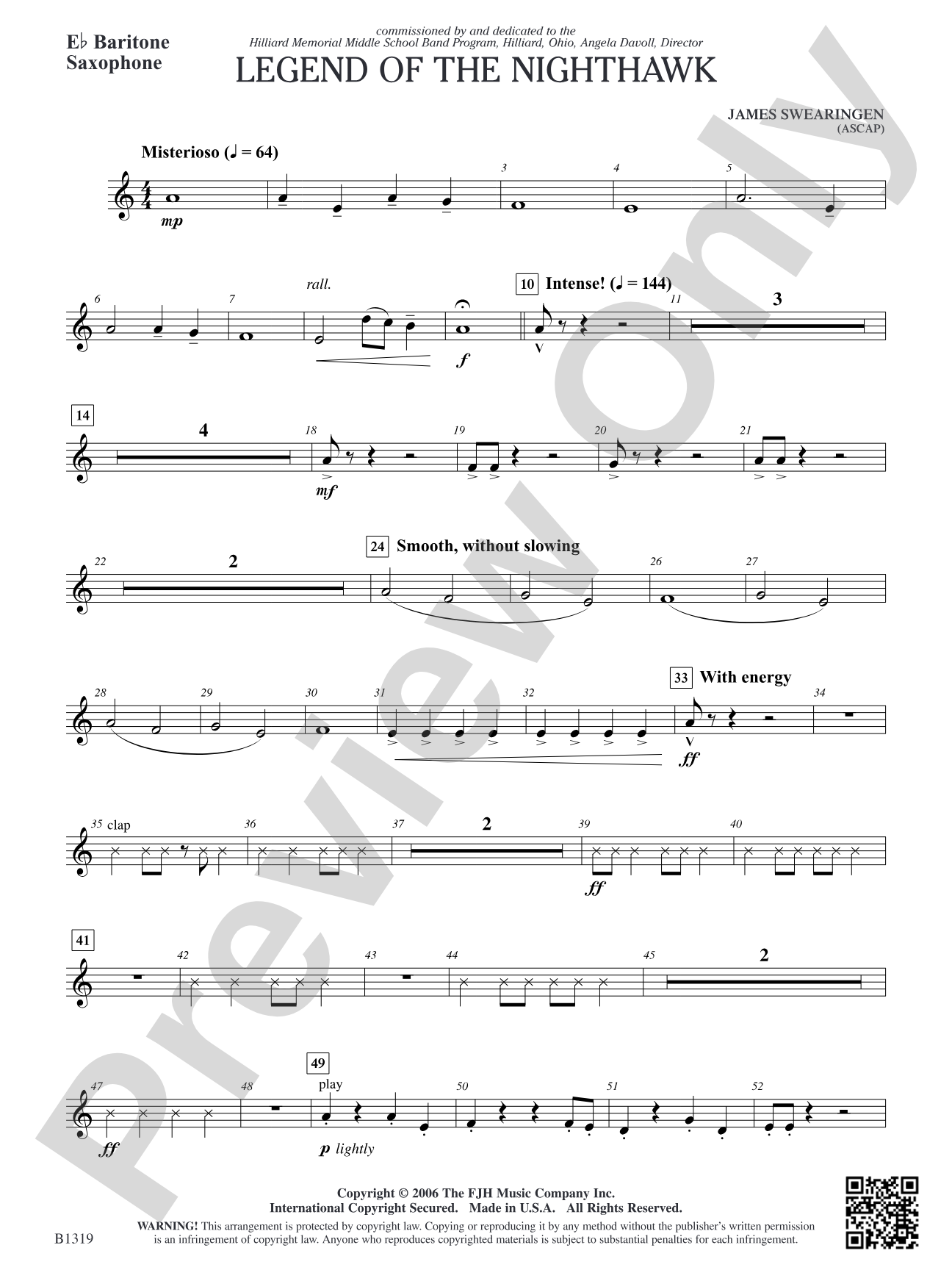 Legend of the Nighthawk: E-flat Baritone Saxophone