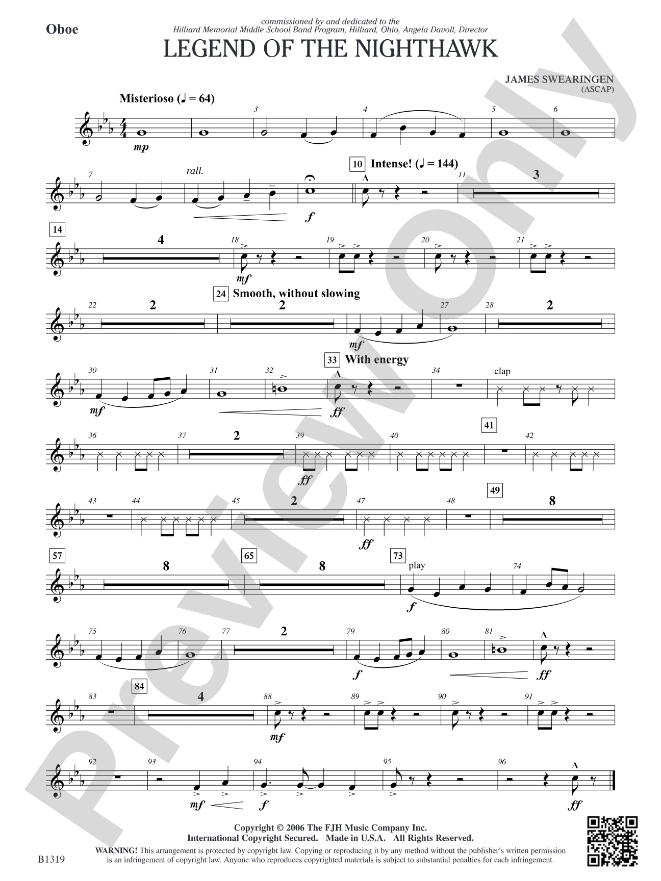 Legend of the Nighthawk: Oboe