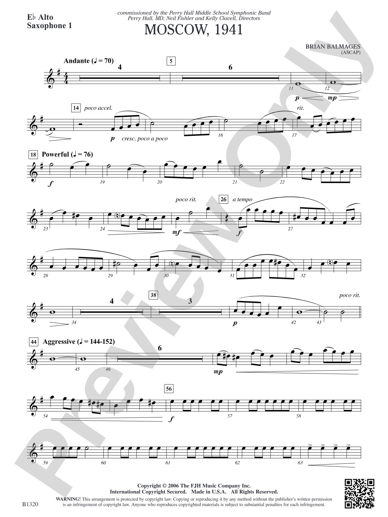 Moscow, 1941: E-flat Alto Saxophone 1