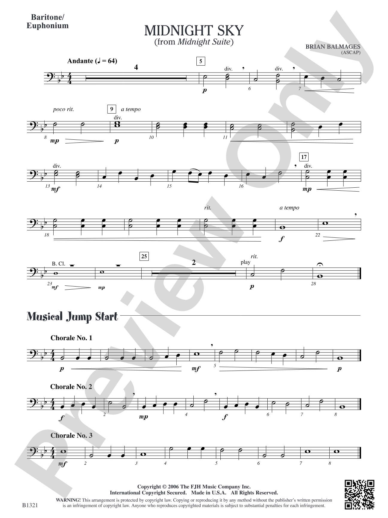 Midnight Sky (from Midnight Suite): Baritone/Euphonium
