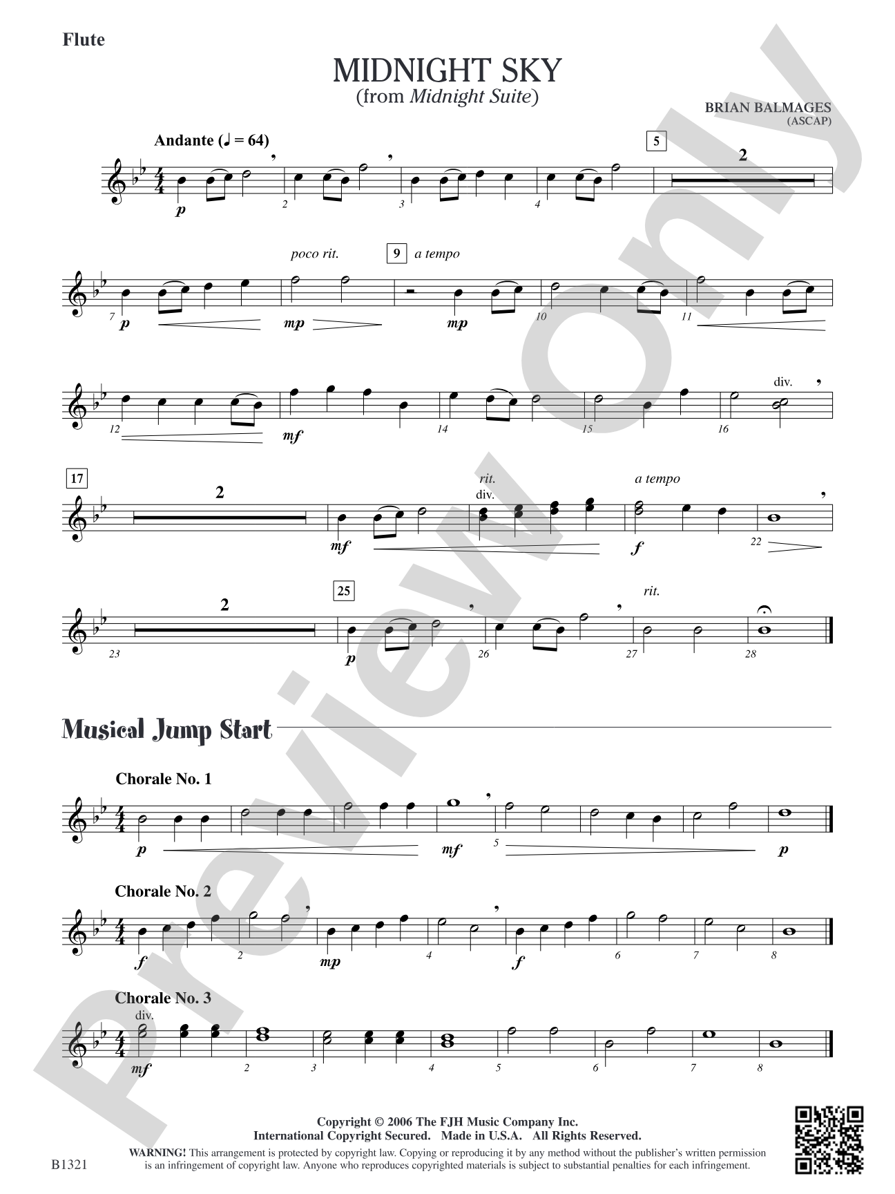 Midnight Sky (from Midnight Suite): Flute
