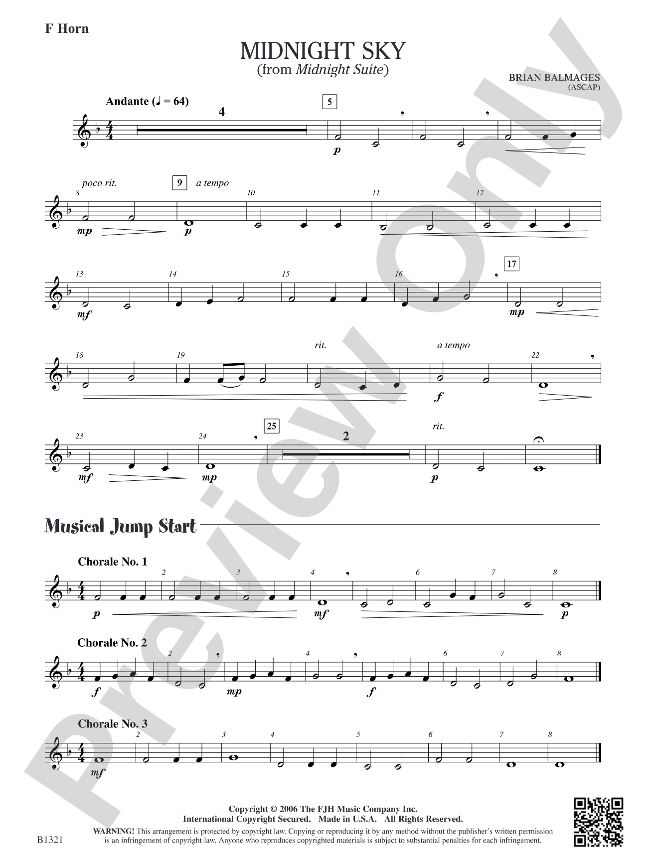 Midnight Sky (from Midnight Suite): F Horn