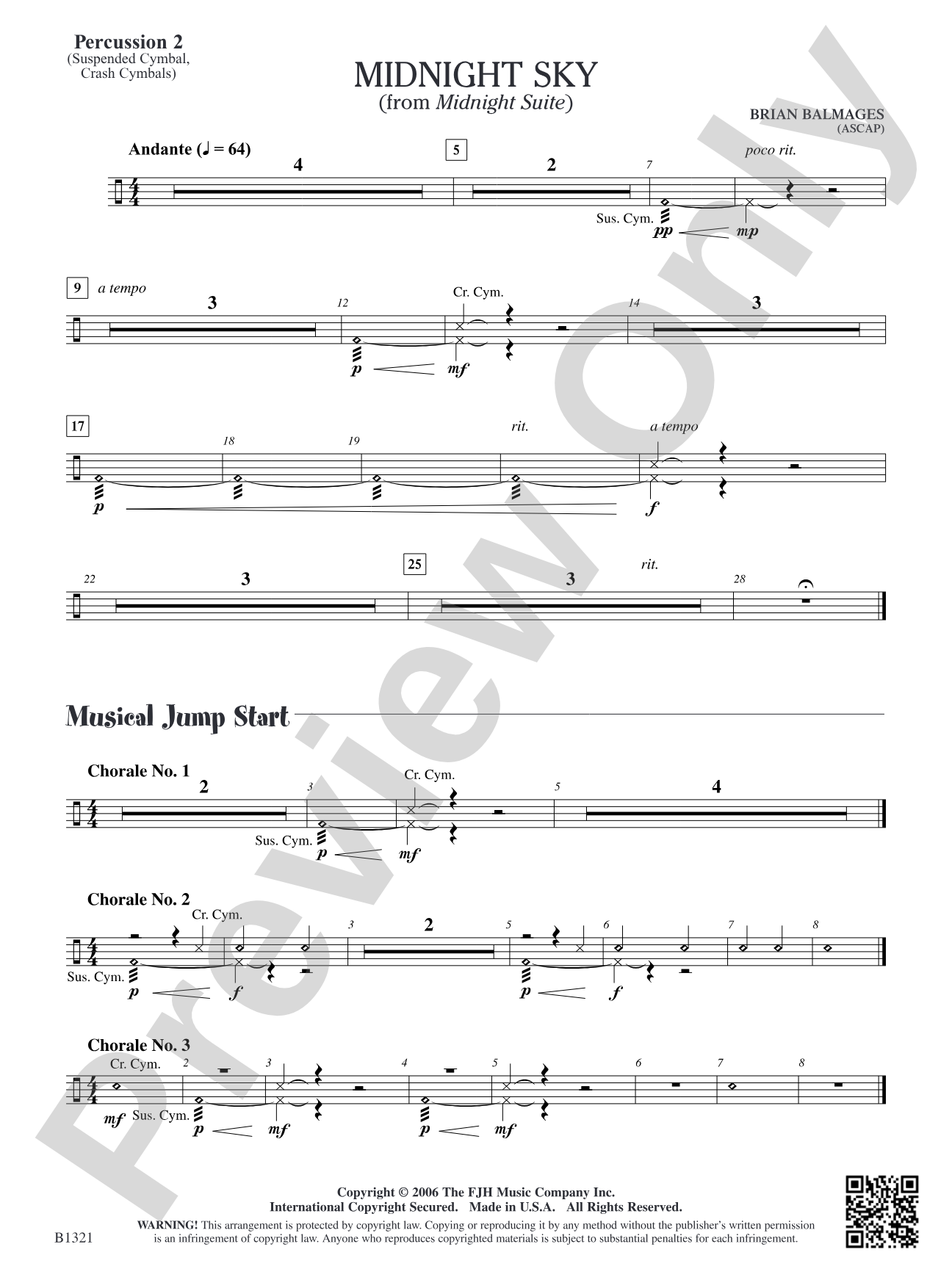 Midnight Sky (from Midnight Suite): Percussion 2