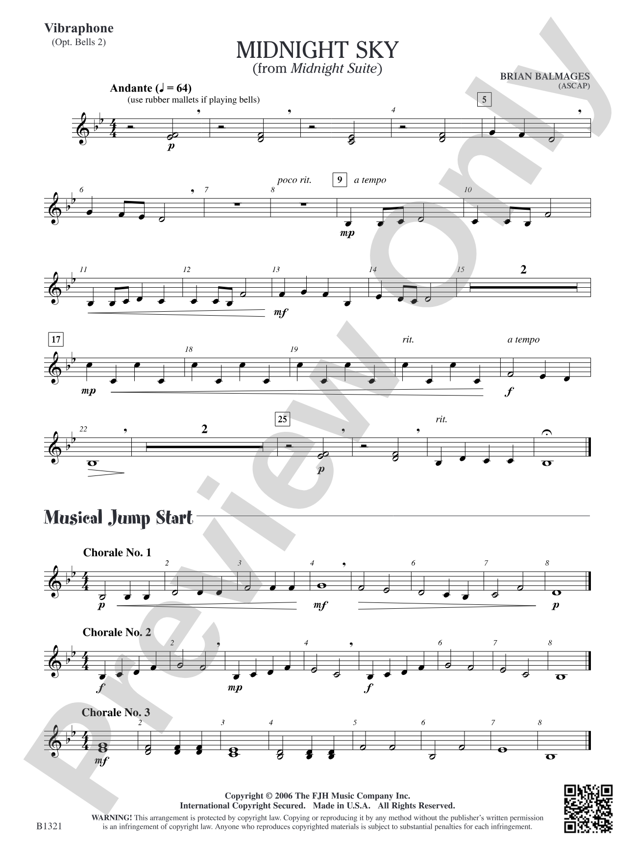 Midnight Sky (from Midnight Suite): Vibraphone (Opt. Bells 2)