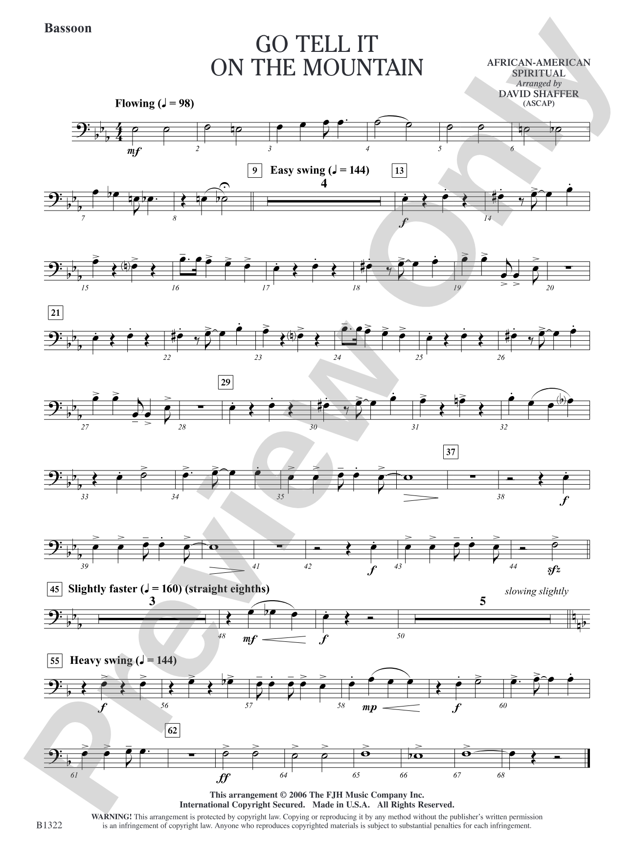 Go Tell It on the Mountain: Bassoon