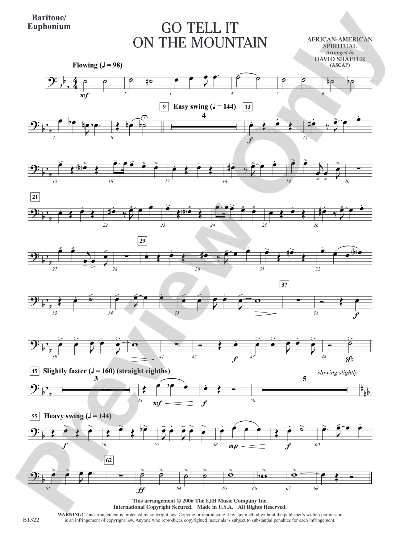 Go Tell It on the Mountain: Baritone/Euphonium