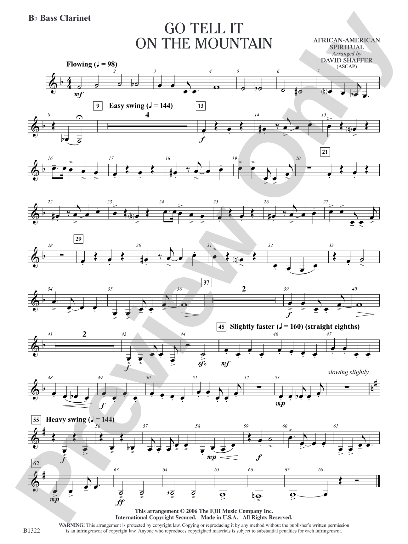Go Tell It on the Mountain: B-flat Bass Clarinet