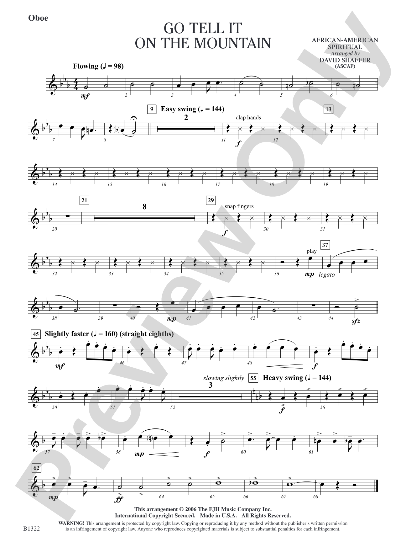 Go Tell It on the Mountain: Oboe