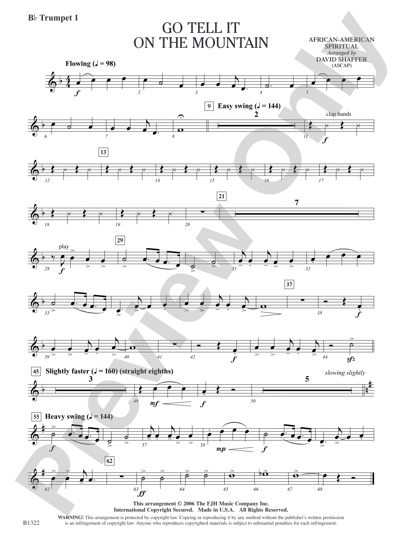 Go Tell It on the Mountain: B-flat Trumpet 1