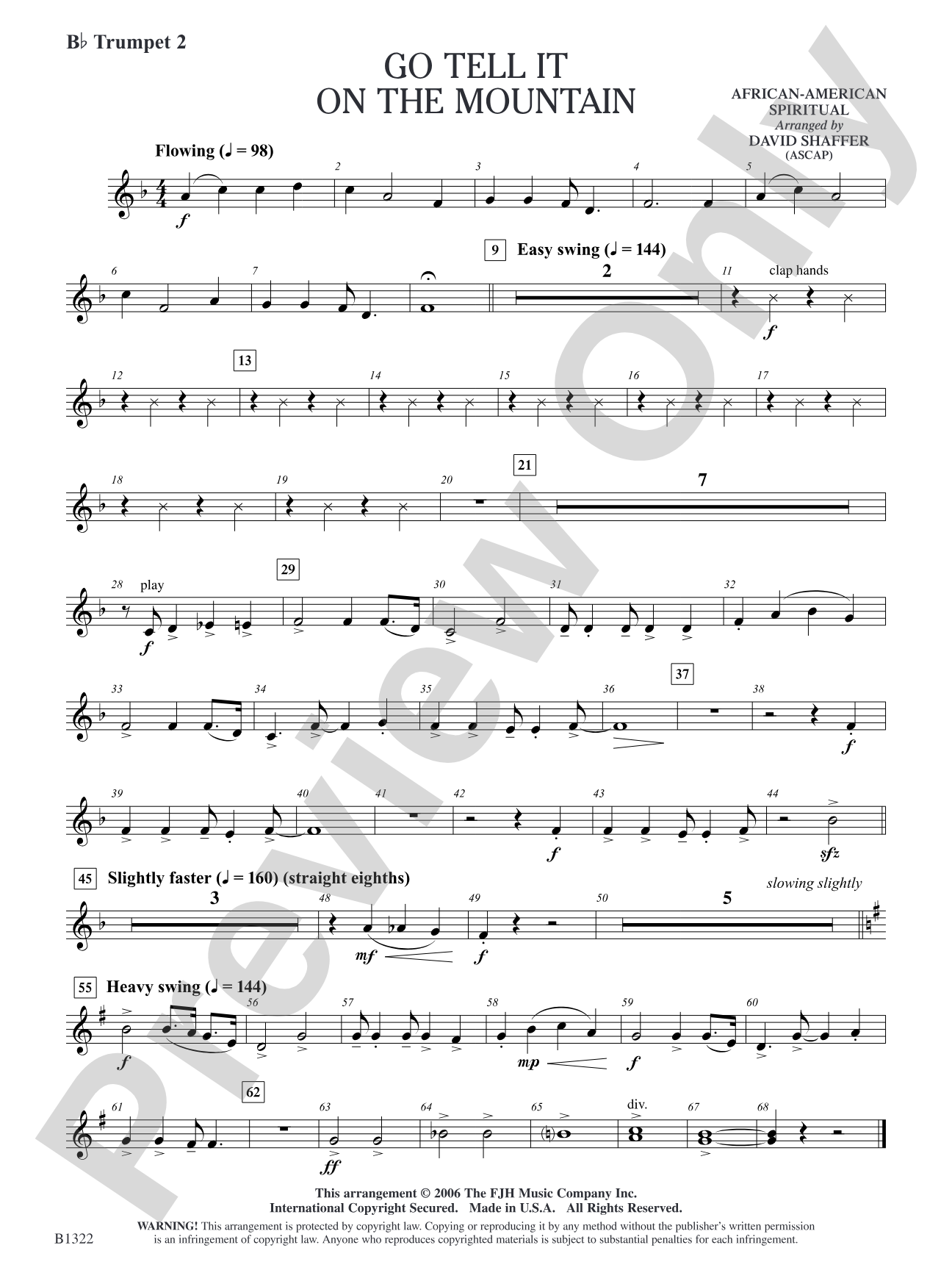 Go Tell It on the Mountain: B-flat Trumpet 2