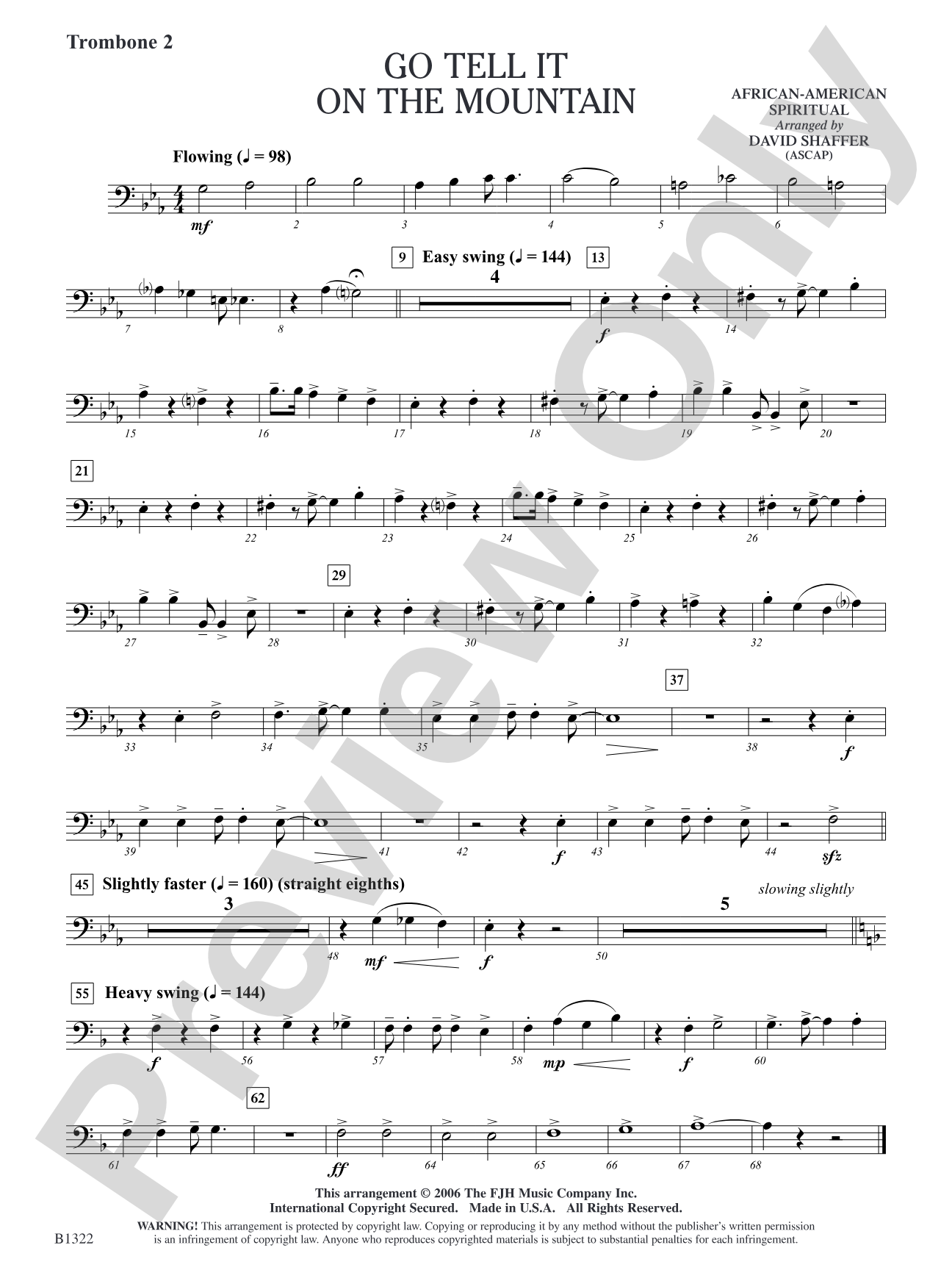 Go Tell It on the Mountain: Trombone 2