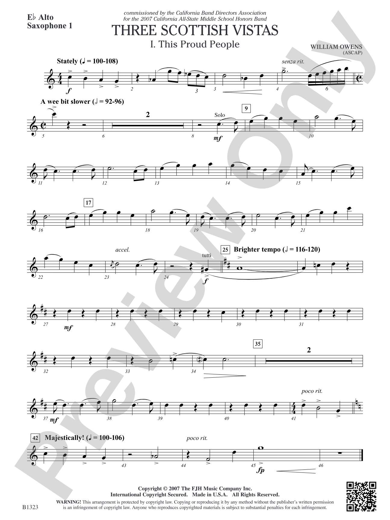 Three Scottish Vistas: E-flat Alto Saxophone 1