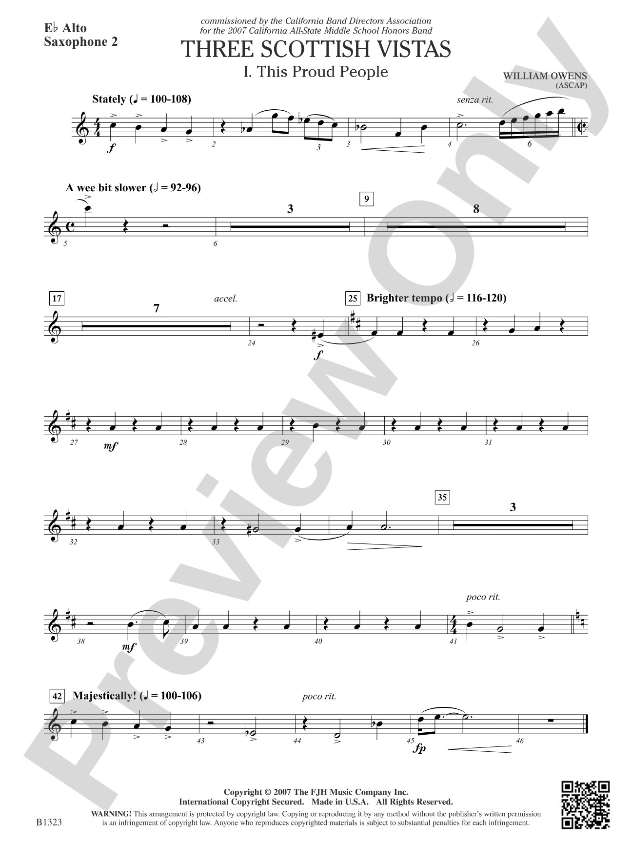 Three Scottish Vistas: E-flat Alto Saxophone 2