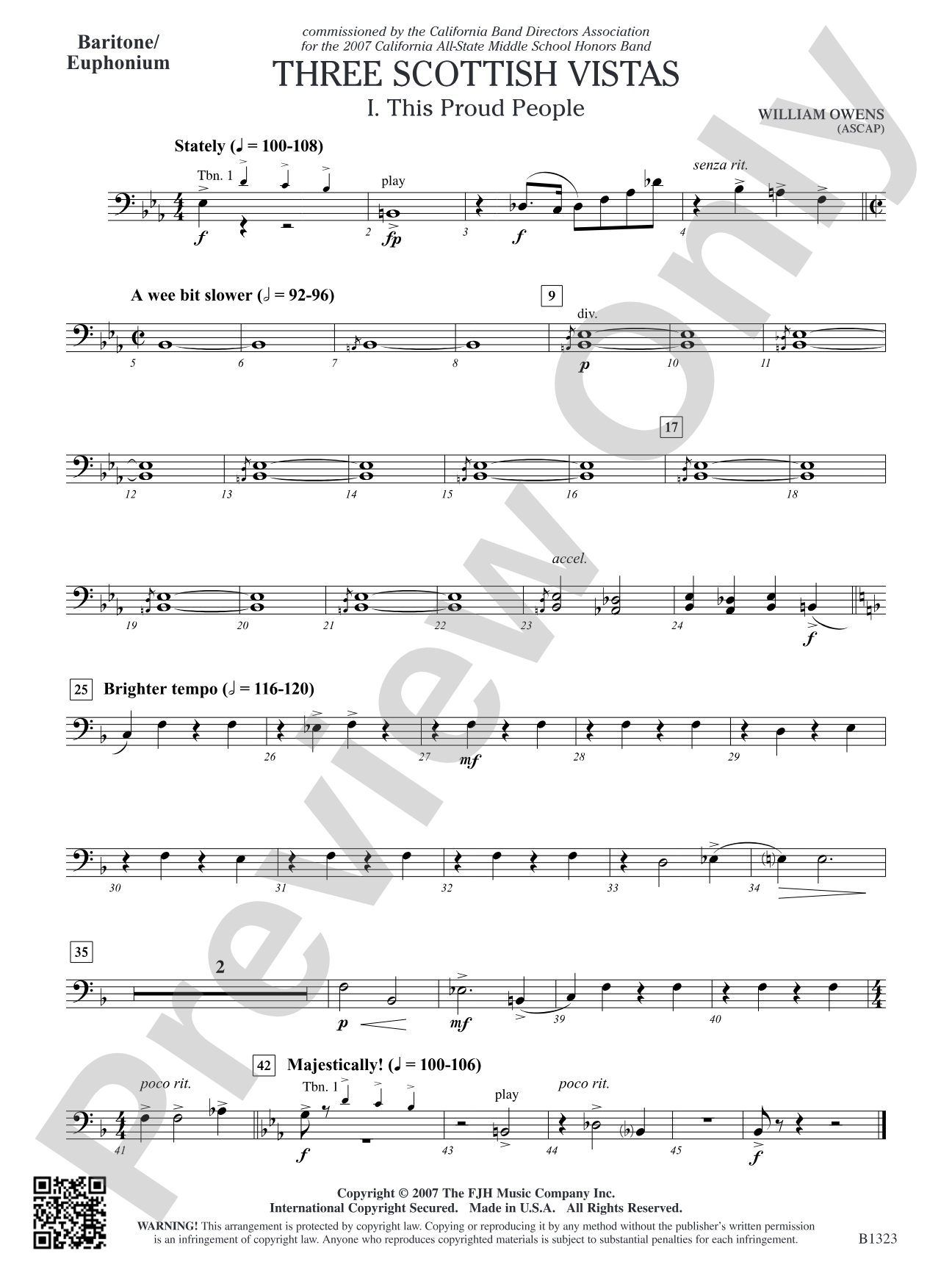 Three Scottish Vistas: Baritone/Euphonium