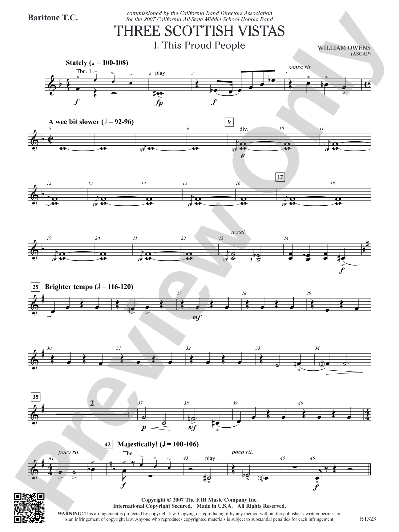 Three Scottish Vistas: Baritone T.C.