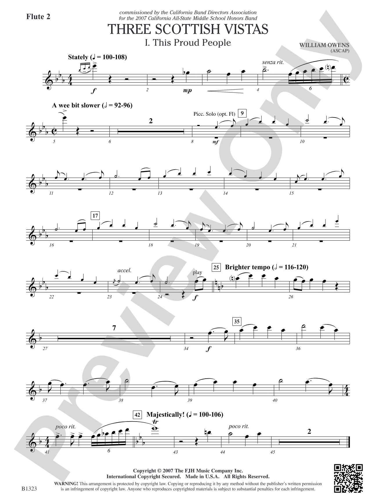 Three Scottish Vistas: Flute 2