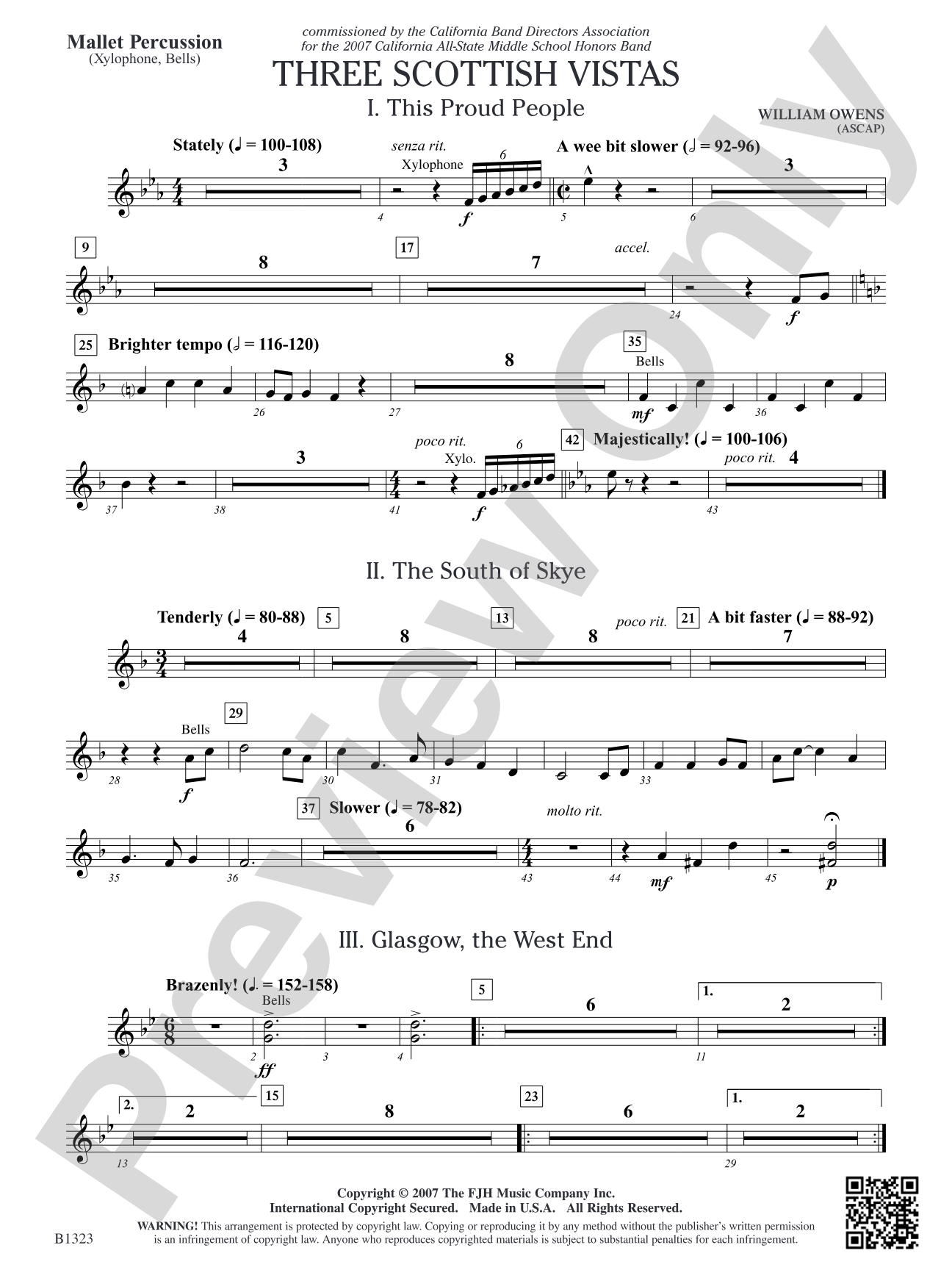 Three Scottish Vistas: Mallet Percussion
