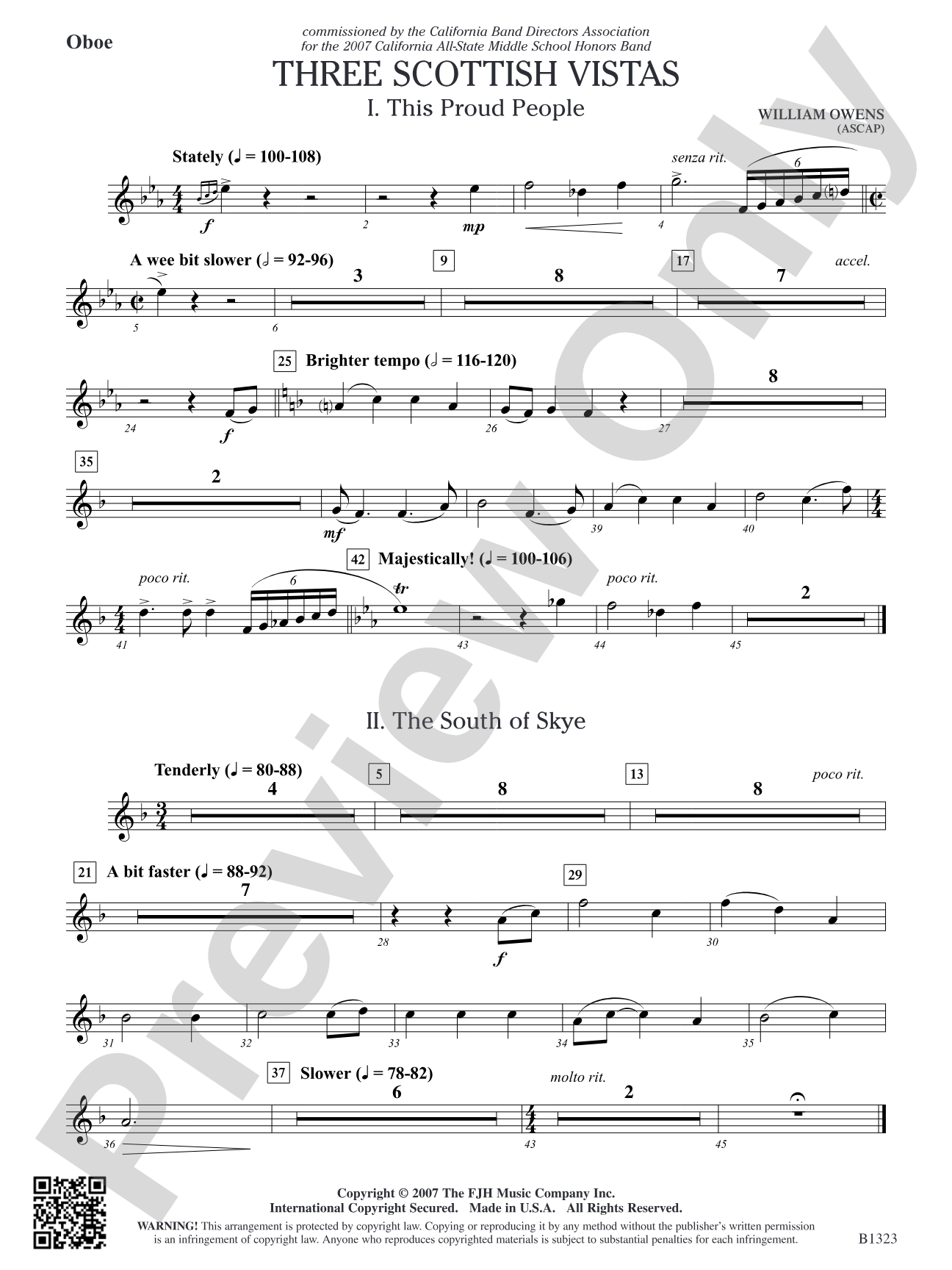 Three Scottish Vistas: Oboe