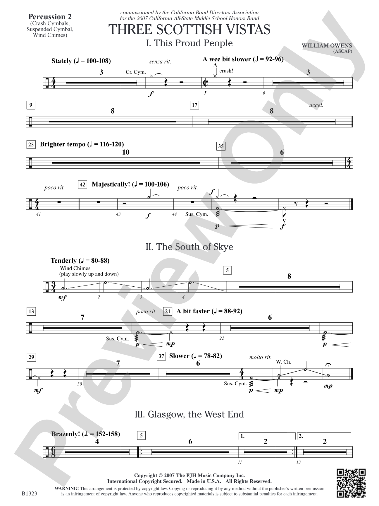Three Scottish Vistas: Percussion 2