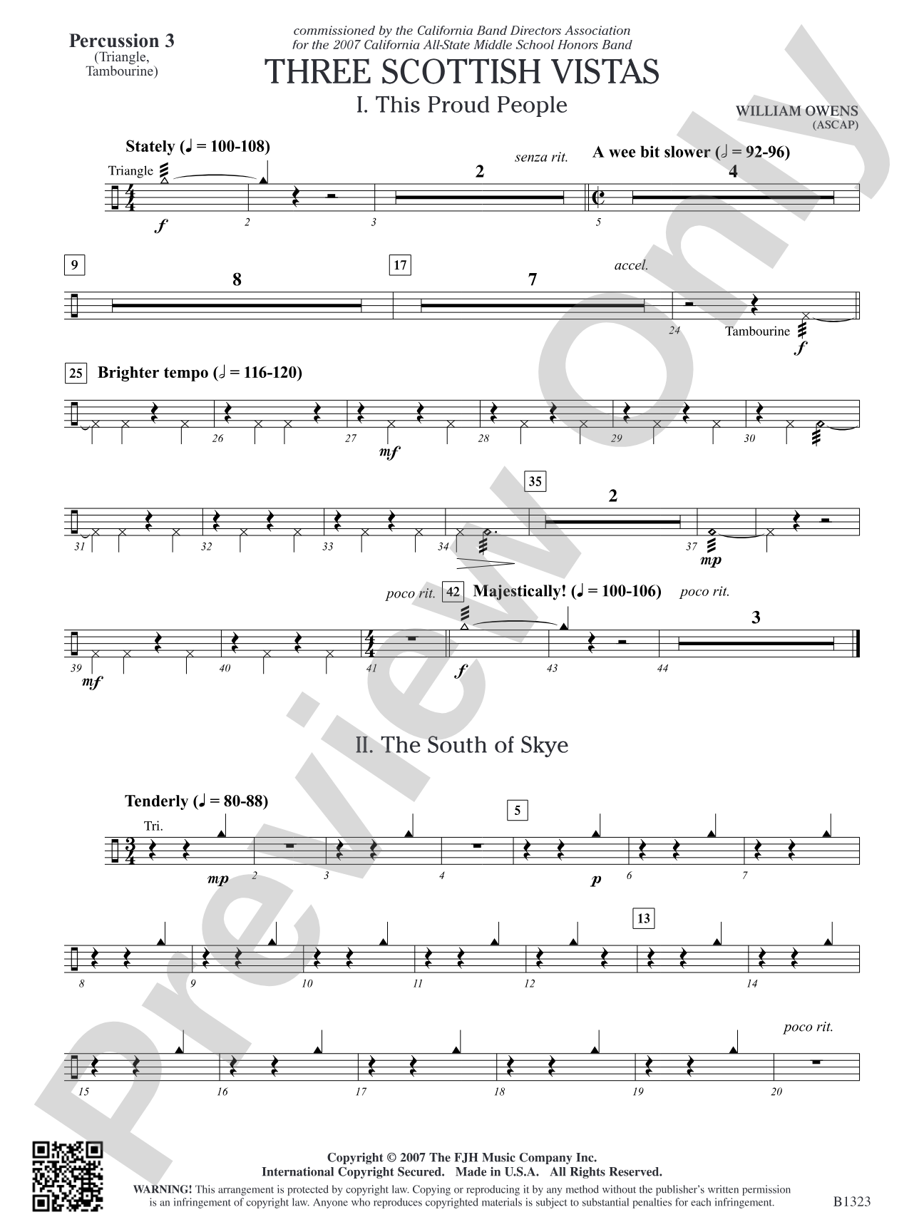 Three Scottish Vistas: Percussion 3