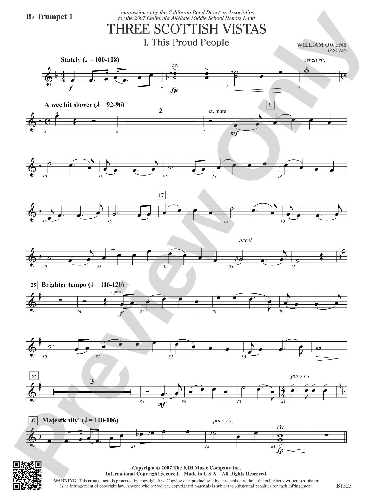 Three Scottish Vistas: B-flat Trumpet 1