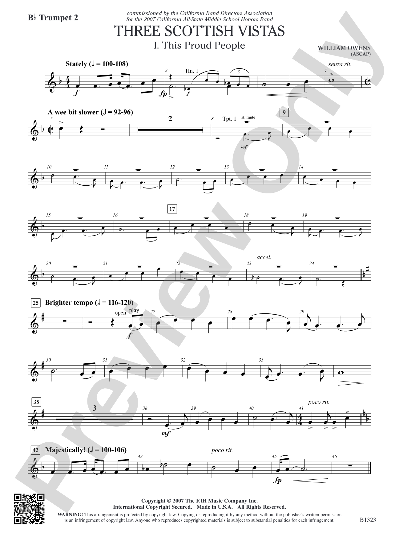 Three Scottish Vistas: B-flat Trumpet 2