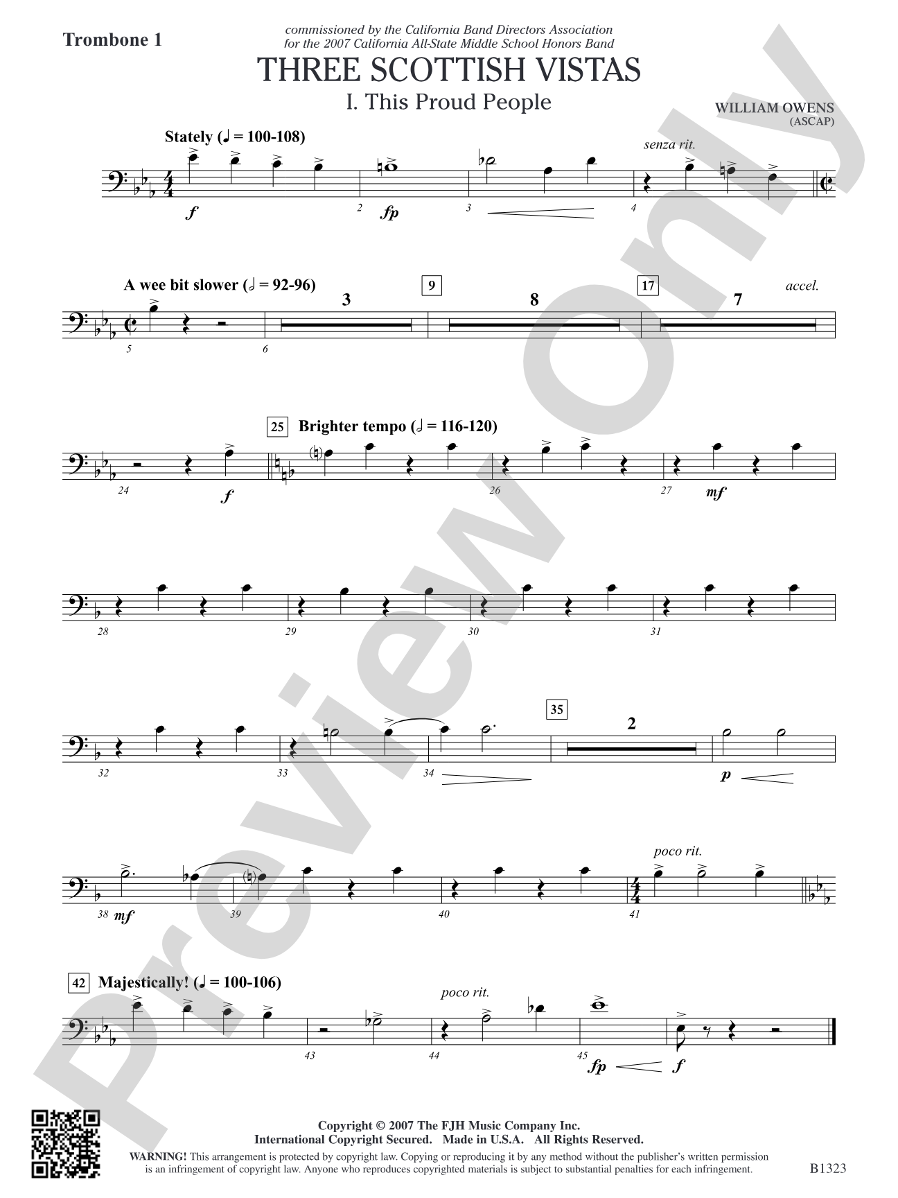 Three Scottish Vistas: Trombone 1