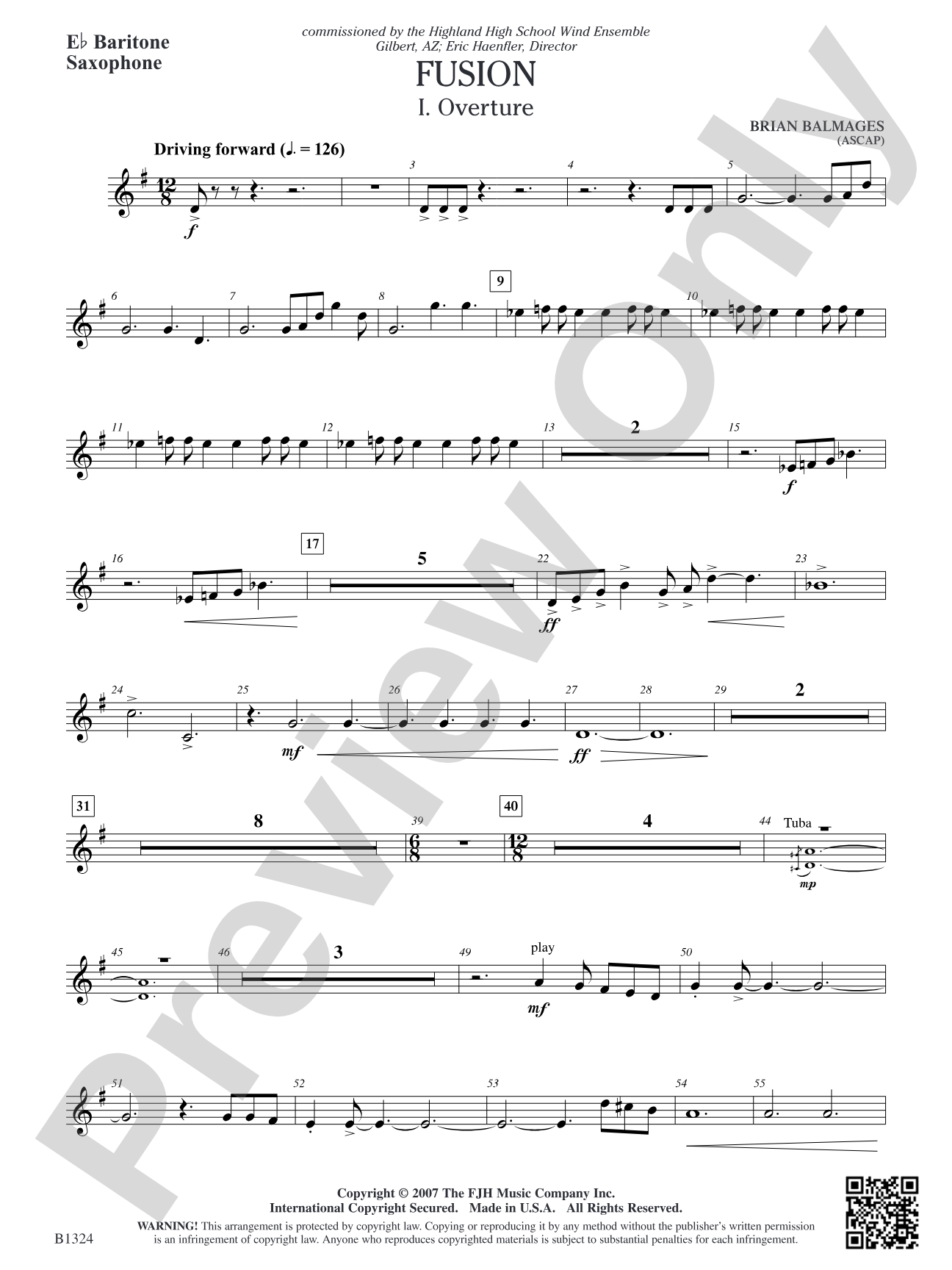 Fusion: E-flat Baritone Saxophone