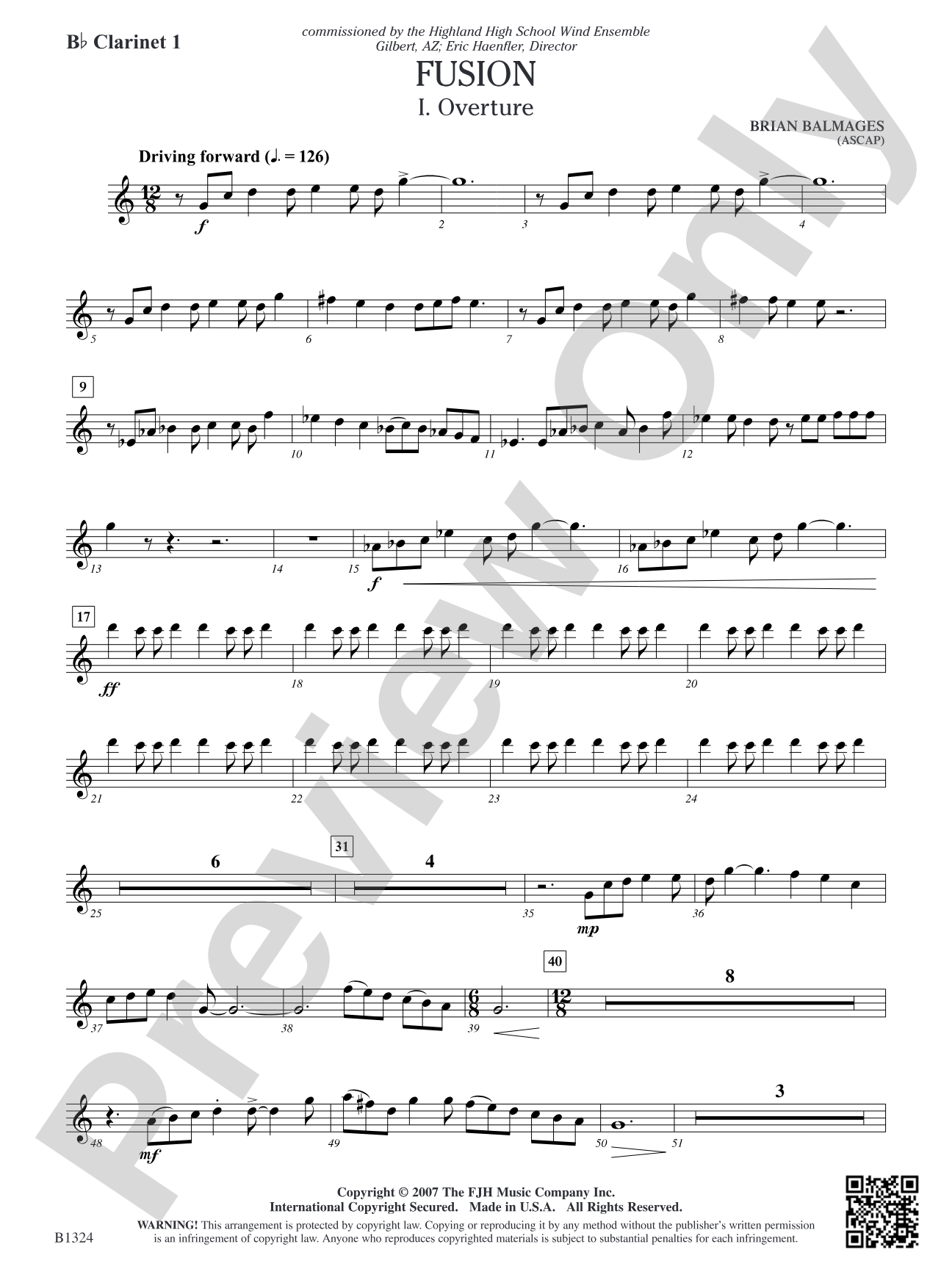 Fusion: B-flat Clarinet 1