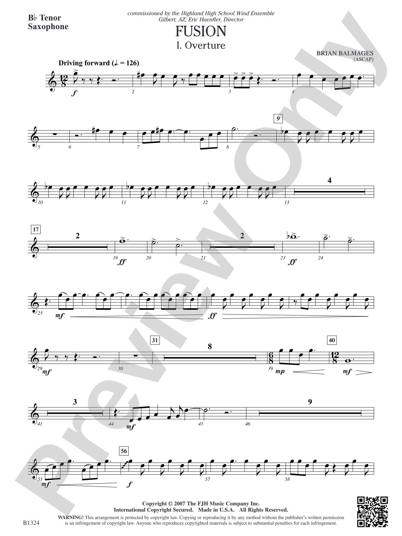 Fusion: B-flat Tenor Saxophone