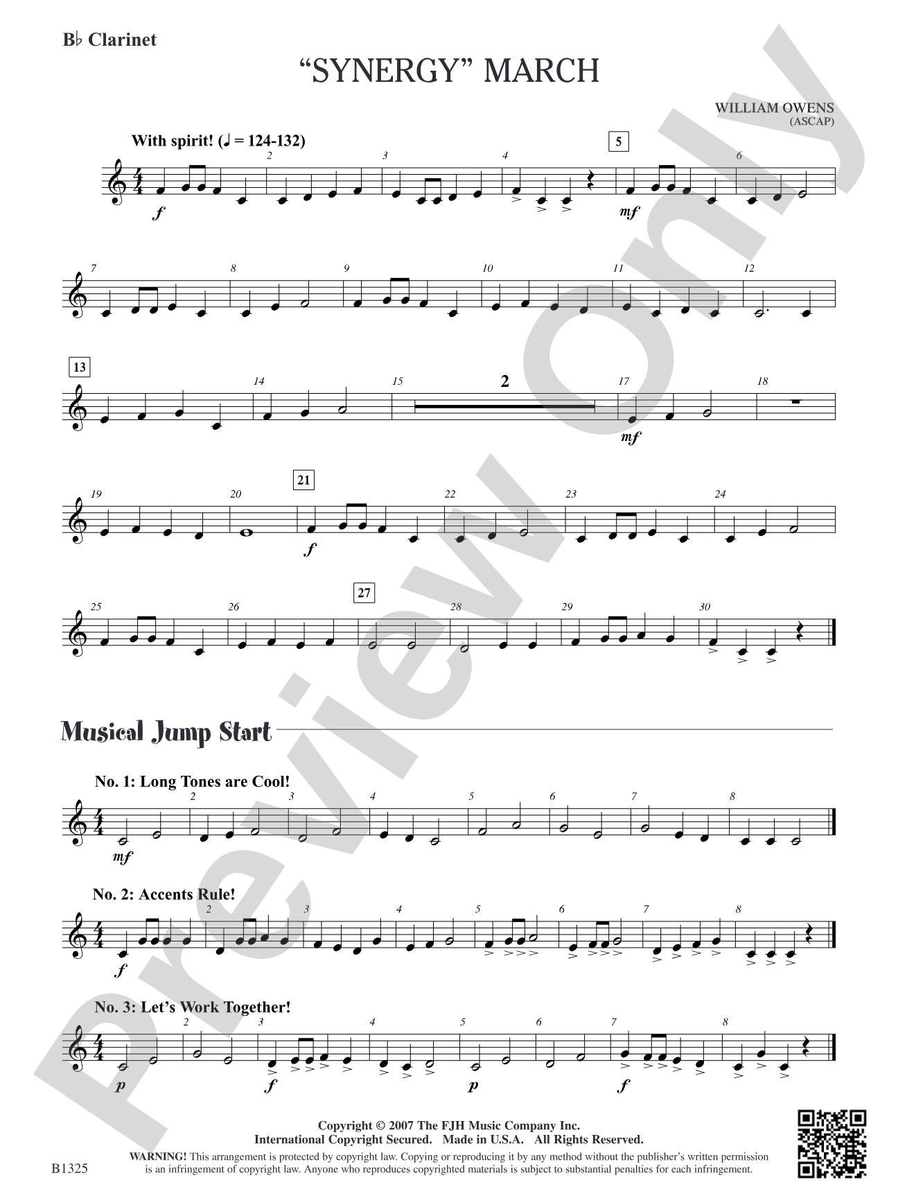 Synergy March: B-flat Clarinet