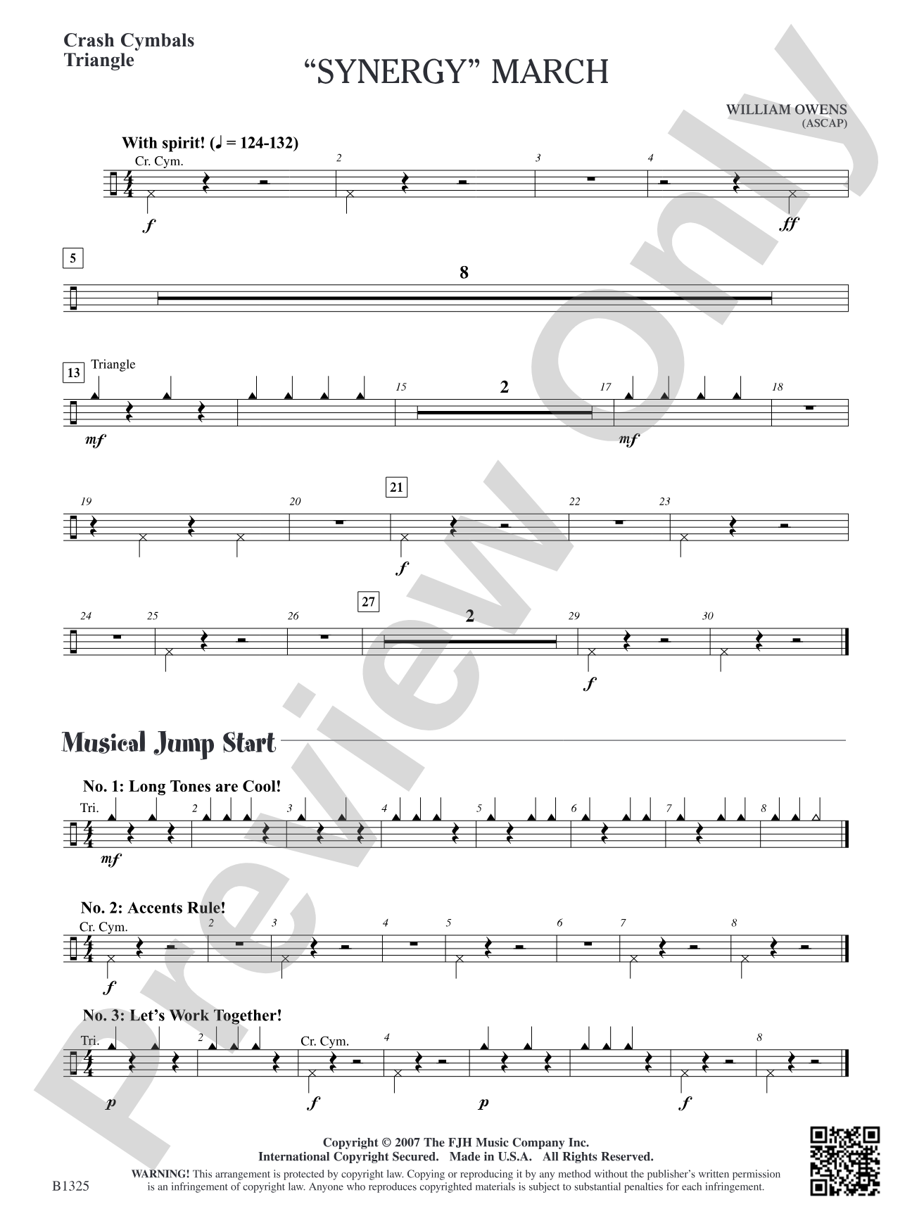 Synergy March: Crash Cymbals/Triangle