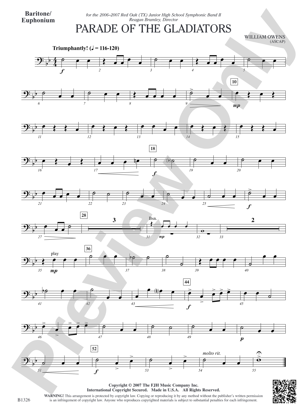 Parade of the Gladiators: Baritone/Euphonium