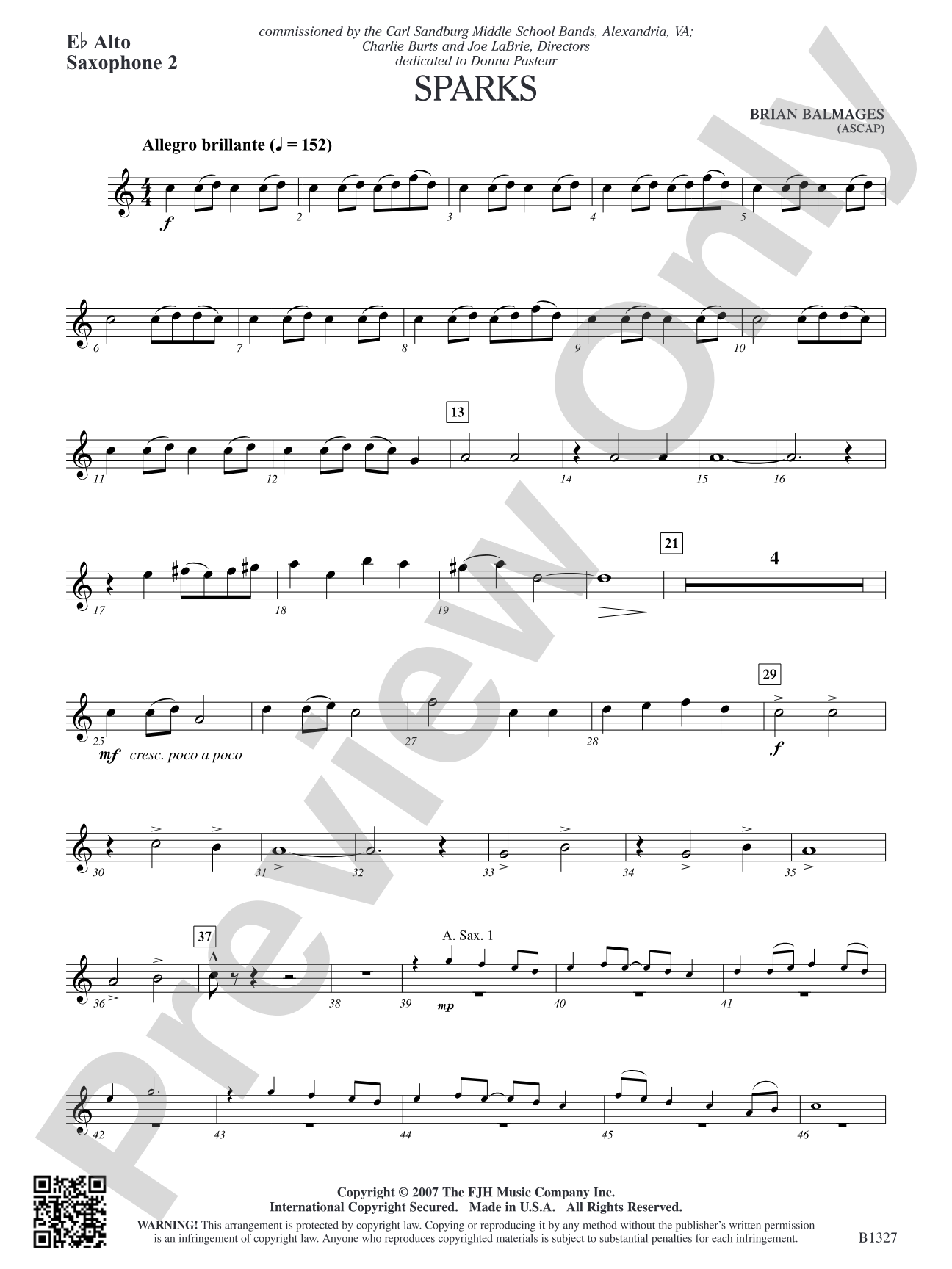 Sparks: E-flat Alto Saxophone 2