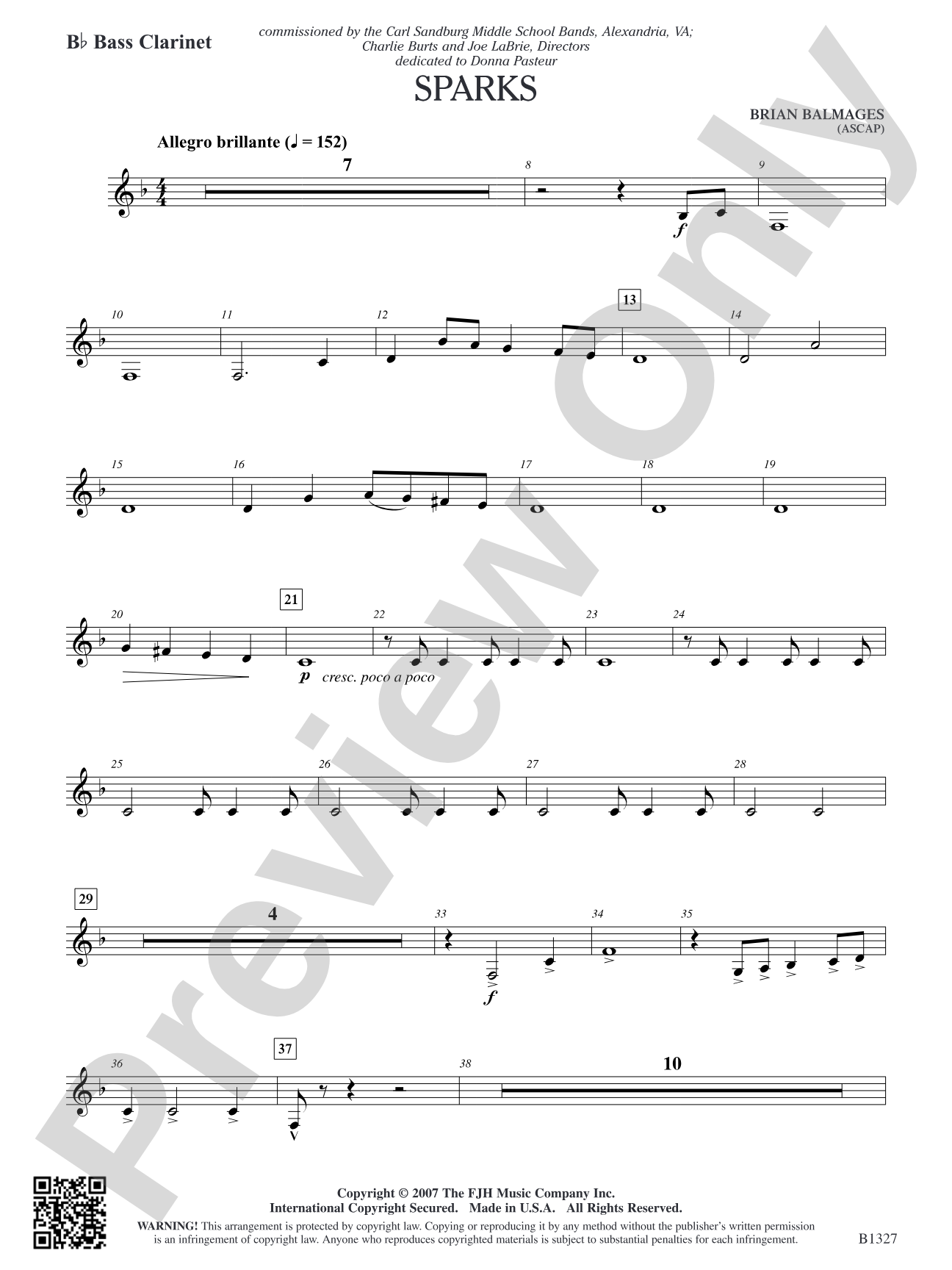 Sparks: B-flat Bass Clarinet