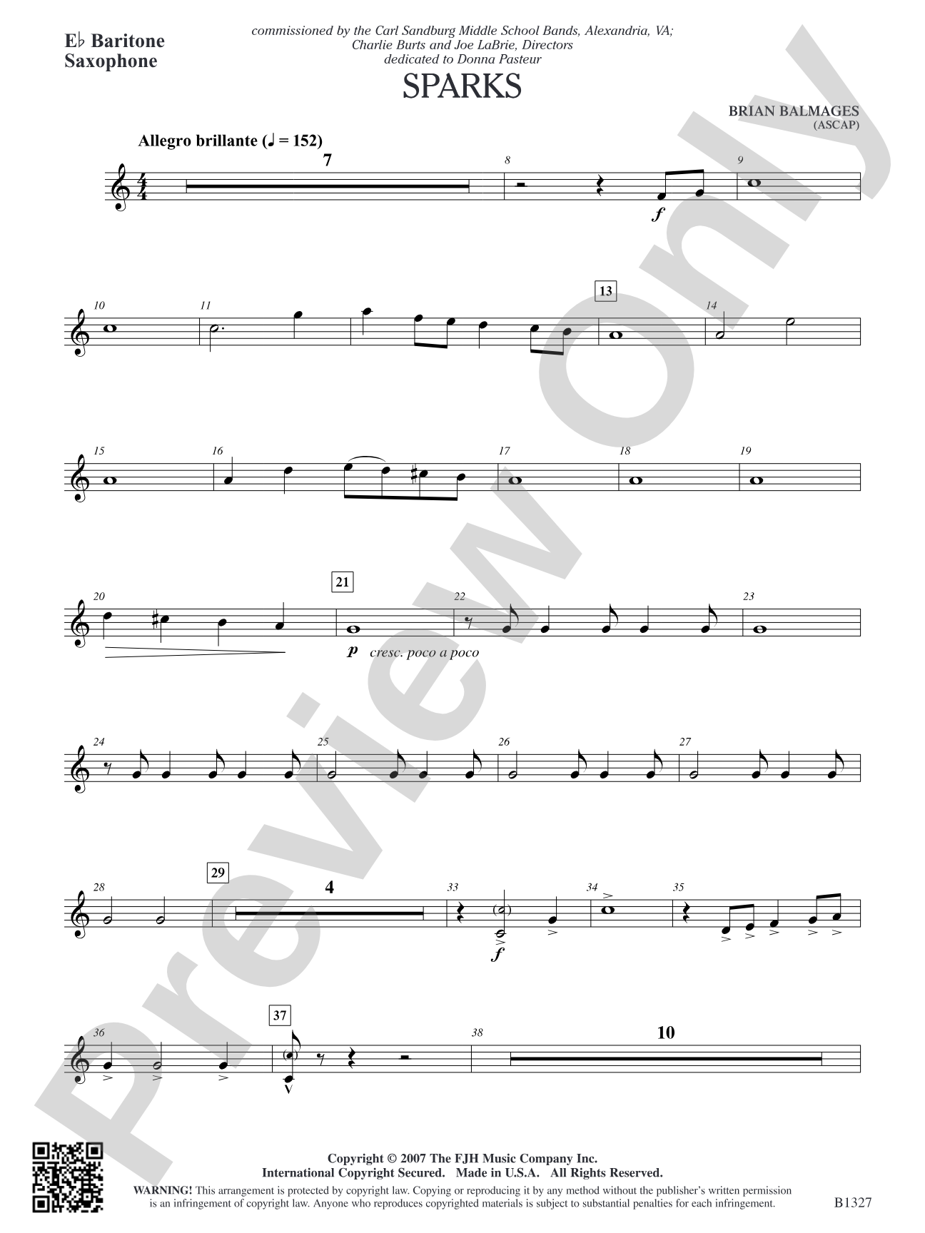 Sparks: E-flat Baritone Saxophone